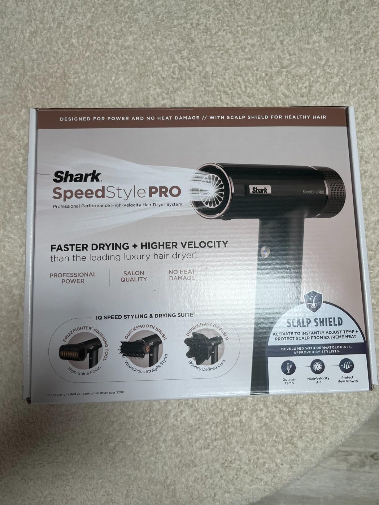 Shark SpeedStyle Pro Ionic Hair Dryer, Scalp Shield, Curly-Coily, HD732 | 0-100 MPH Airflow, DeFrizzFast Diffuser & QuickSmooth Brush Included, Defined Curls, High-Gloss Shine customer photo 2