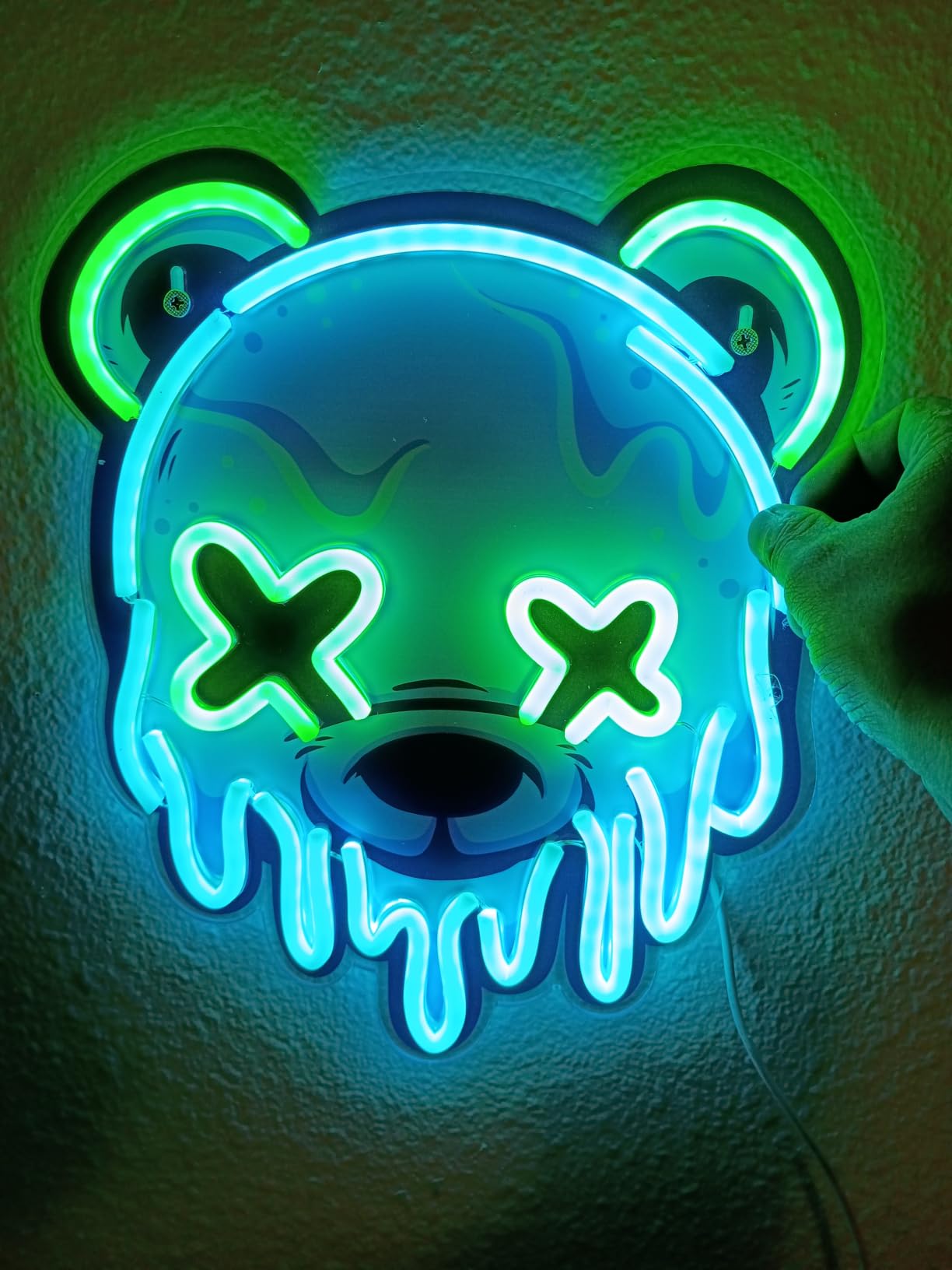Ice Bear Neon Sign, Cool Led Sign for Wall Decor - Usb Powered, Adjustable Brightness Anime Bear Led Light for Bedroom, Bar, Pub, Party, Man Cave Decor, Unique Gift for Teenage Boys customer photo 2