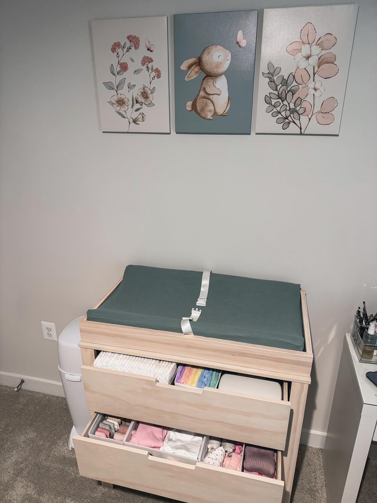 Blissful Diary Vegan Leather Baby Changing Pad with Waterproof & Wipe-Clean PU Cover, Standard Size Cozy Diaper Changing Pad for Dresser and Table, Taupe customer photo 1