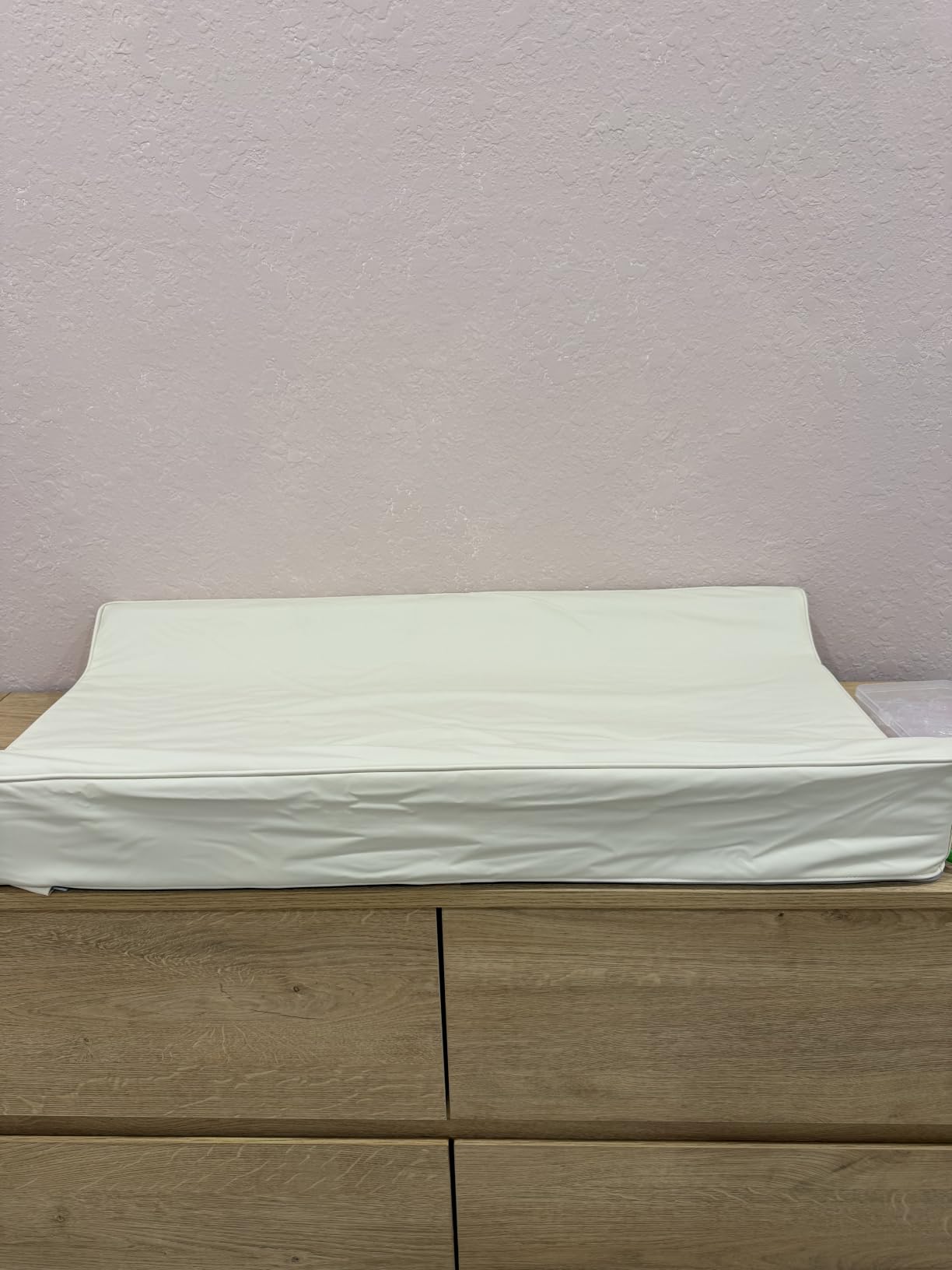 Blissful Diary Vegan Leather Baby Changing Pad with Waterproof & Wipe-Clean PU Cover, Standard Size Cozy Diaper Changing Pad for Dresser and Table, Taupe customer photo 2