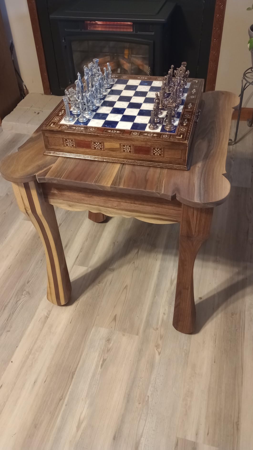 15-Inch Handmade Wooden Chess Set, Metal Pieces & Storage, Blue | Handcrafted Luxury Chess Board for Adults customer photo 2