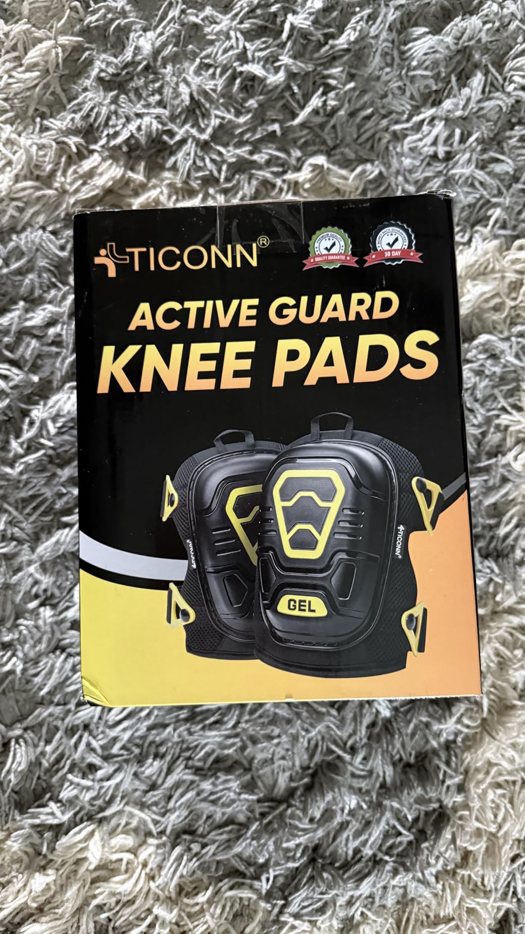 TICONN Gel Knee Pads for Work, Professional Heavy Duty Work Knee Pads for Men with Soft Foam and Gel Cushion for Men Construction, Garden, Flooring (Black/Yellow) customer photo 1