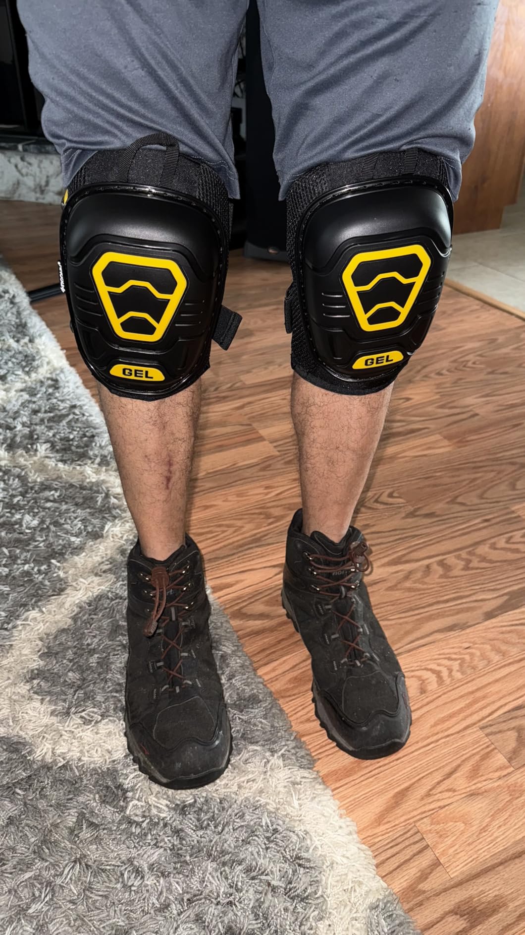 TICONN Gel Knee Pads for Work, Professional Heavy Duty Work Knee Pads for Men with Soft Foam and Gel Cushion for Men Construction, Garden, Flooring (Black/Yellow) customer photo 2