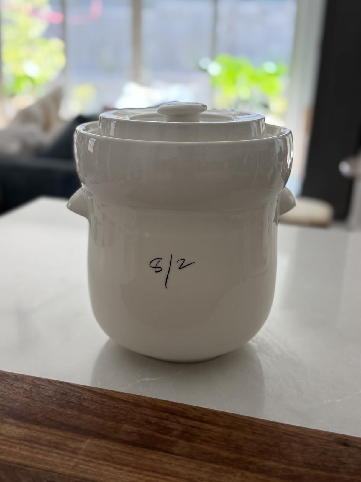 7L Fermentation Crock with Weights - European-Designed A-Grade Porcelain | Water Seal | Sauerkraut, Kimchi, Pickles & More | 1.8 Gallon customer photo 1