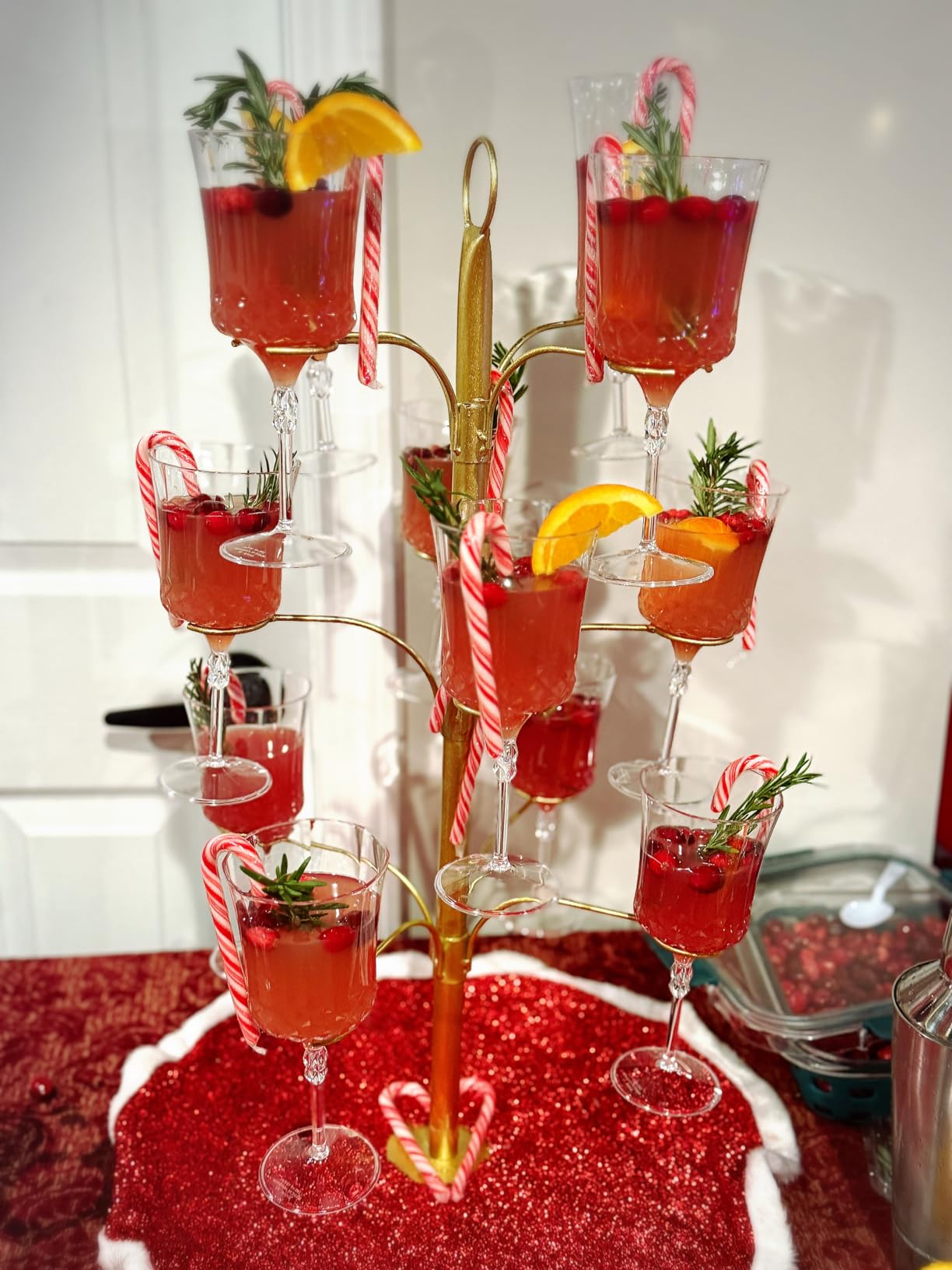 ALIMOTA Cocktail Tree Stand for Drinks Champagne Tower Wine Glasses Holder, 3 Tier 12 Holders, Bar Home Drinks Tree Display Suitable for Gin, Cocktails, Champagne, Wine customer photo 2