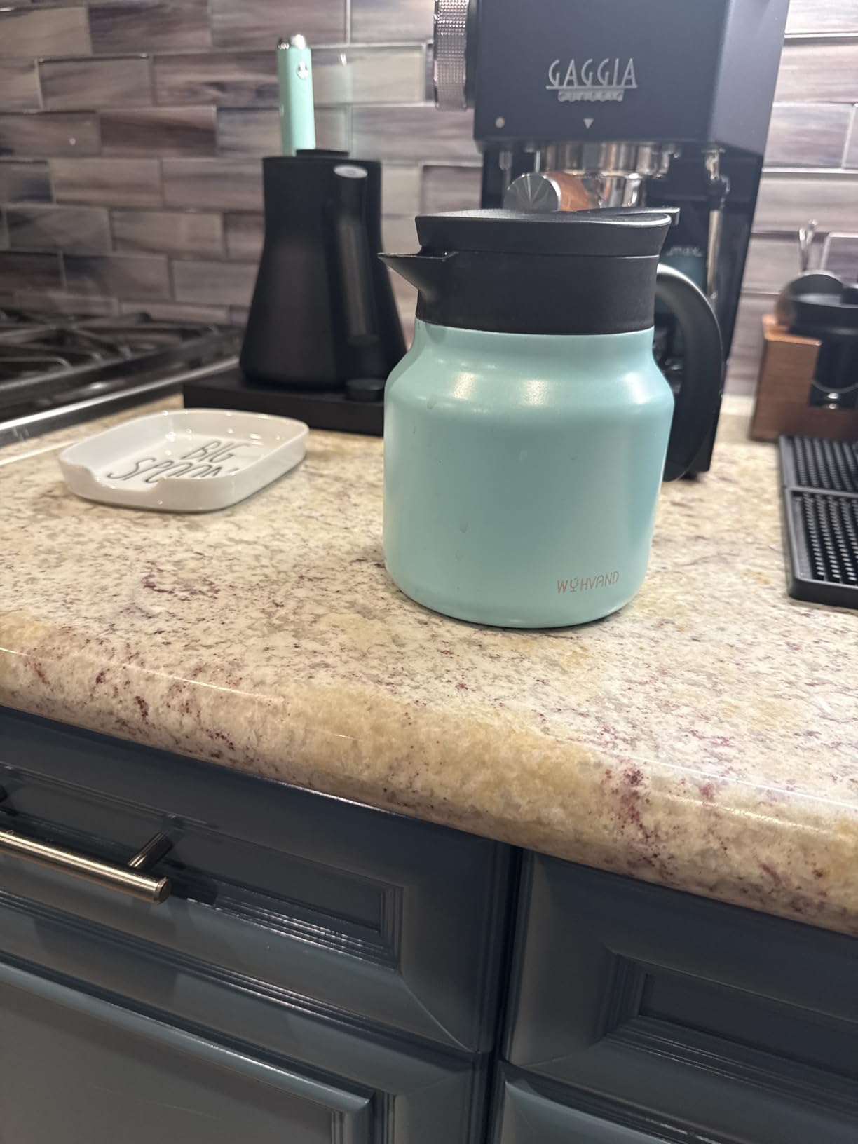 Insulated Coffee Carafe, 34 oz, Keeps Hot for 12H, Silver | Thermal Carafe, One-Hand Pour, Leakproof Lid, Anti-Slip Base for Personal Use customer photo 2