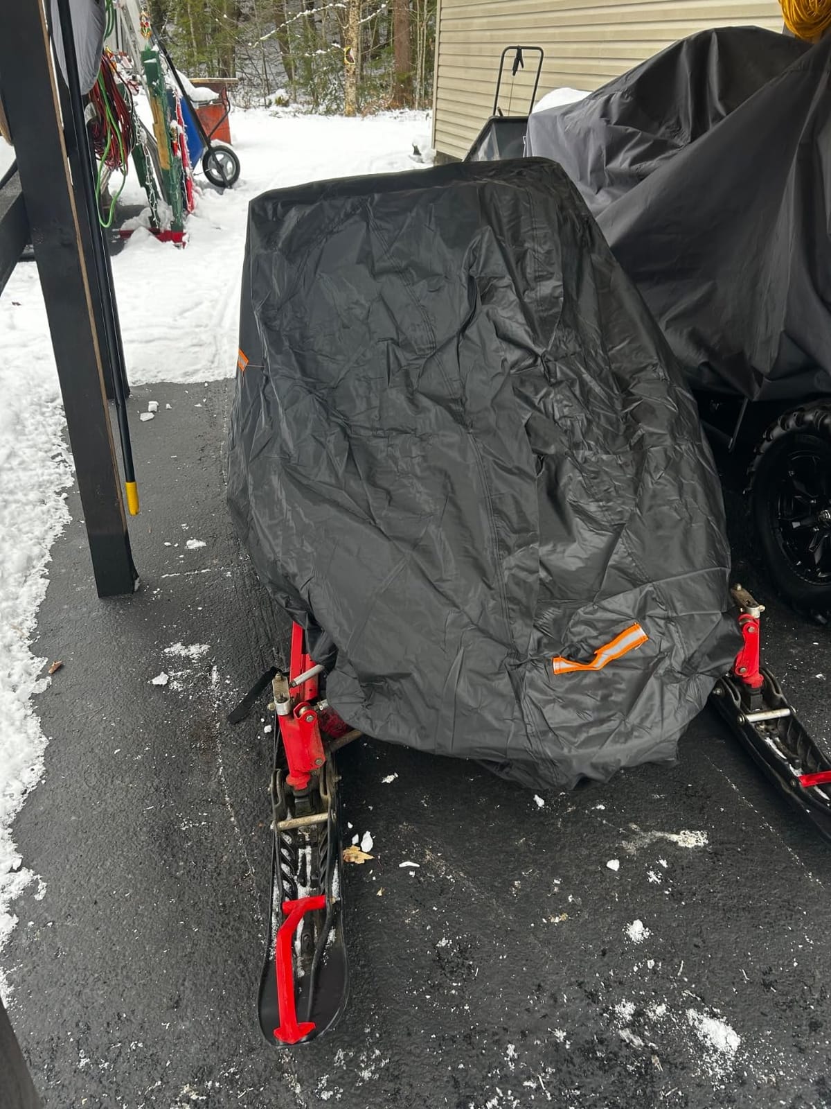 Snowmobile Cover, 420D Waterproof Sled Cover with Windproof Buckles | 420D Oxford, Nano Coating, UV Protection, Universal Large Trailerable Snowmobile Storage Cover, Fit for Most Snowmobiles customer photo 2
