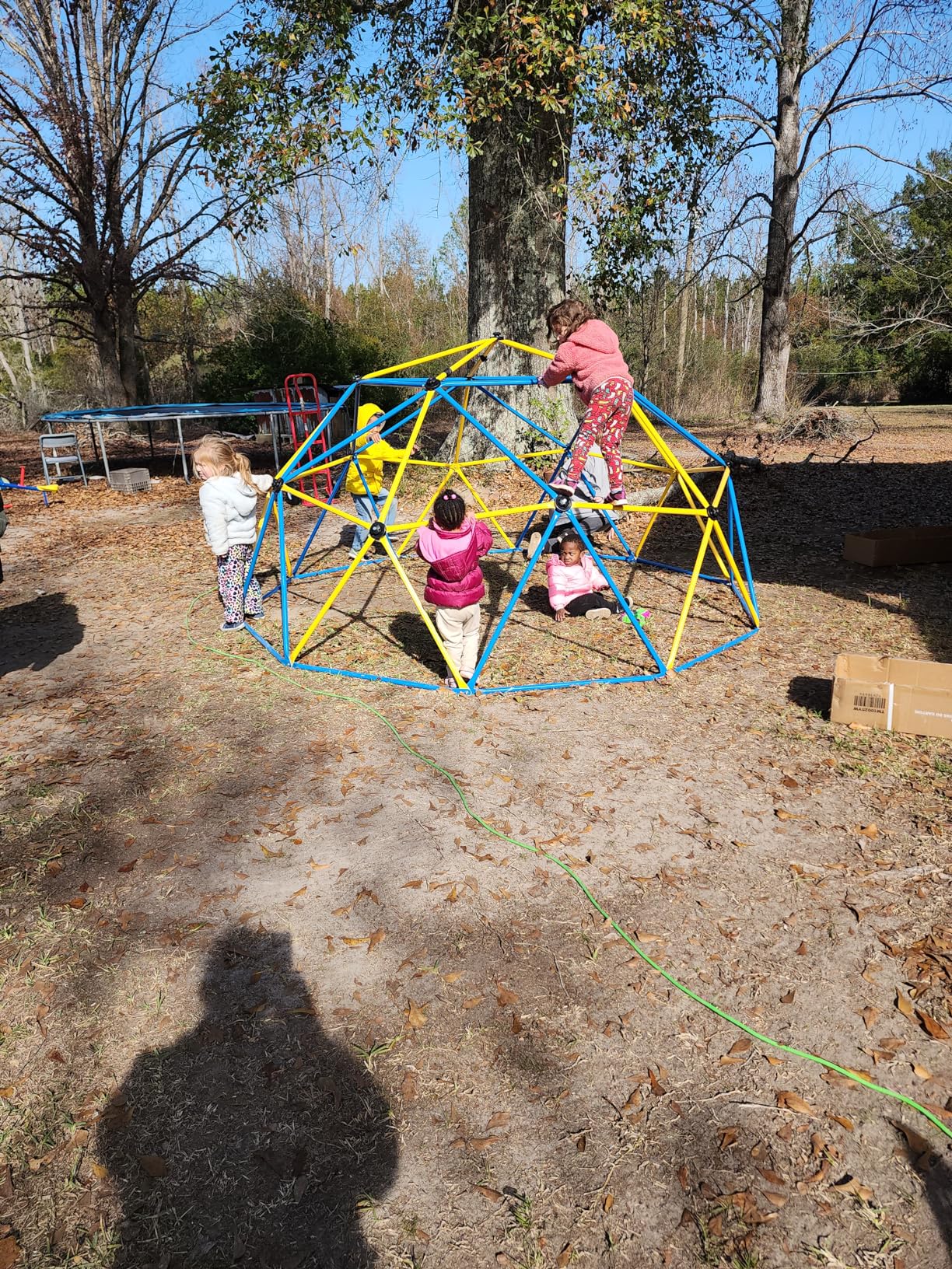 Costzon Climbing Dome with Swing, 10FT Kids Jungle Gym Monkey Bar Climbing Toys for Outdoor, Holds up to 800 lbs customer photo 1