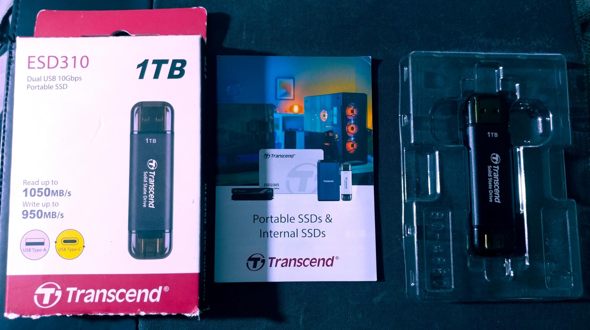 Transcend 128GB ESD310 Dual Portable SSD 1050MB/s USB-A+C, Thumb Drive, External Solid State Drive USB 3.2 Gen 2 for iPhone17,16,15, iPad, Mac, Tesla, Steam Deck, Android, Smart TV customer photo 2