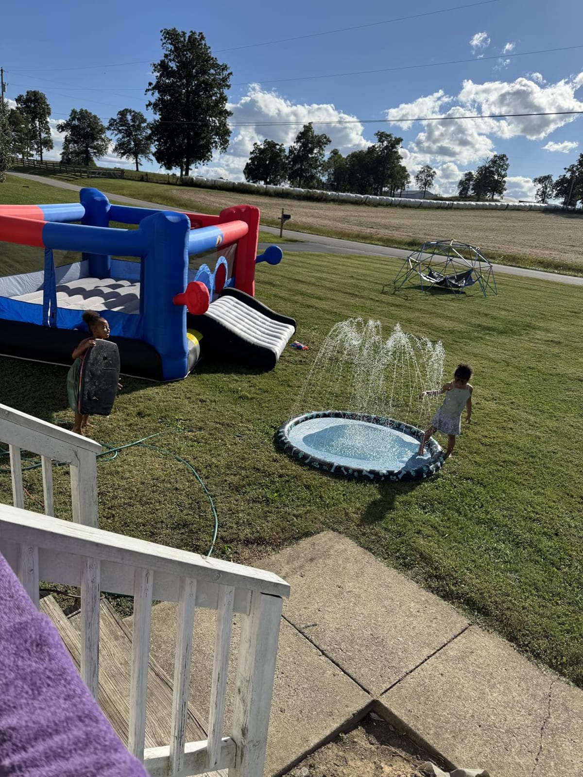 WELLFUNTIME Inflatable Bounce House with Blower, 15.3ft x 14.7ft | Jumping Castle with Dartboard, Dual Basketball Hoop, Dual Kicking Boards, Jumping Area for 6 Kids customer photo 2