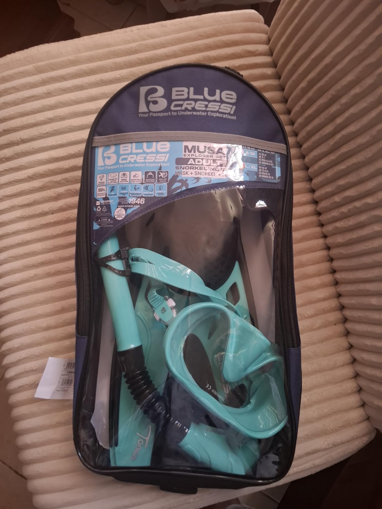 Cressi Explorer Snorkel Set - Lightweight and Easy to Use - Mask, Snorkel, and Tonga Fins- Designed in Italy by Cressi customer photo 1
