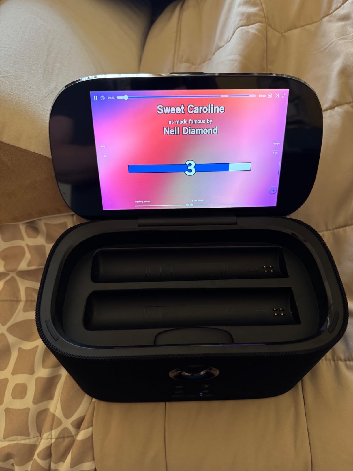 Ikarao Portable Karaoke Machine for Adults, Built-in Lyrics Display and Screen, 2 Self-Charging Wireless Microphones, Karaoke App, 140W Speaker, Connects to TV for Home Party Birthday Outdoor Camping customer photo 2