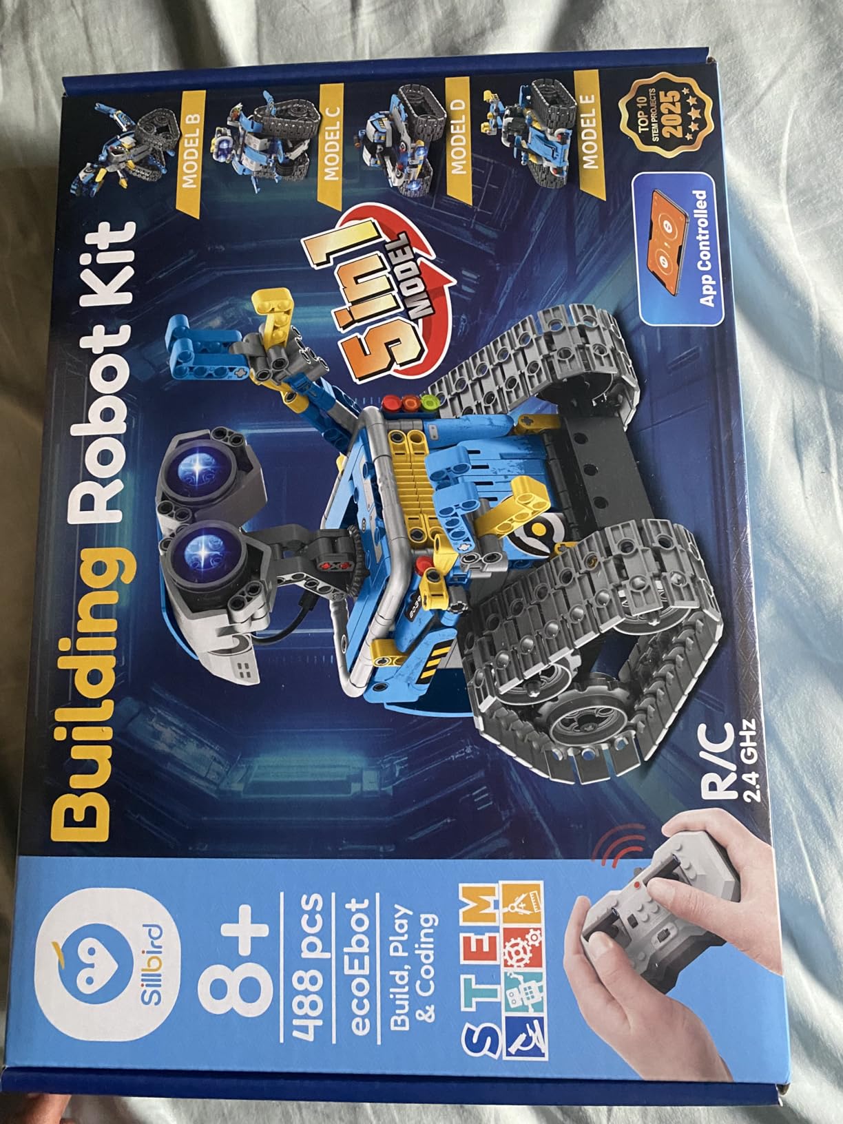 Building Robot Kit with Remote Control STEM Gift for Boys Age 8-12, Coding Robotic Toys, Educational Birthday Presents, App-Controlled, Build 5-in-1 Models, 488 Pieces customer photo 1