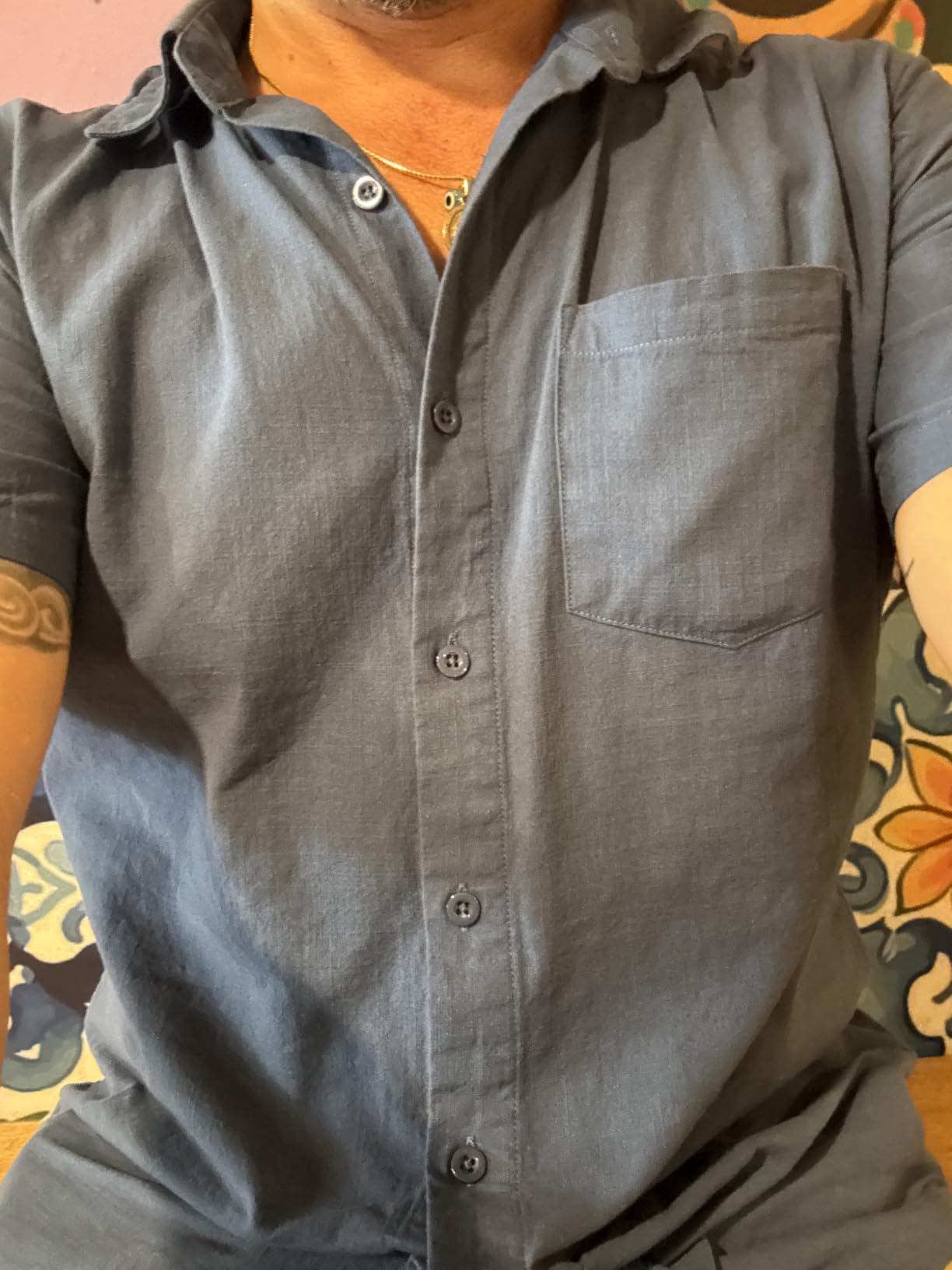 COOFANDY Men's Button Down Short Sleeve Shirt Casual Cotton Summer Beach Linen Wedding Shirts with Pocket customer photo 1