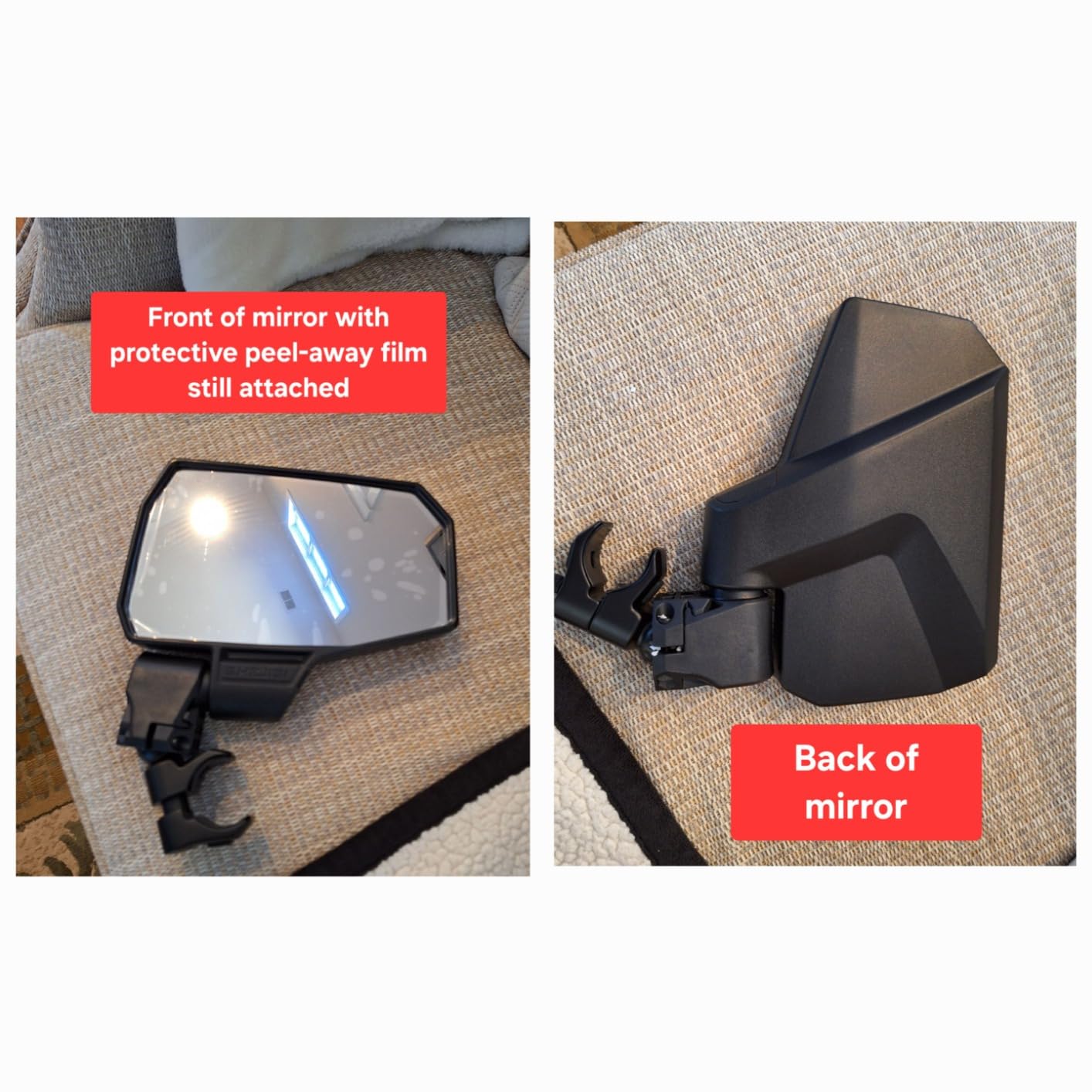 SHEJISI UTV Side Mirrors - Fits almost all UTVs (except full doors), Compatible with Polaris RZR Ranger, Can Am Commander Defender, Honda Pioneer Talon SXS, Kawasaki Mule KRX, Yamaha Wolverine YXZ, RTV customer photo 2