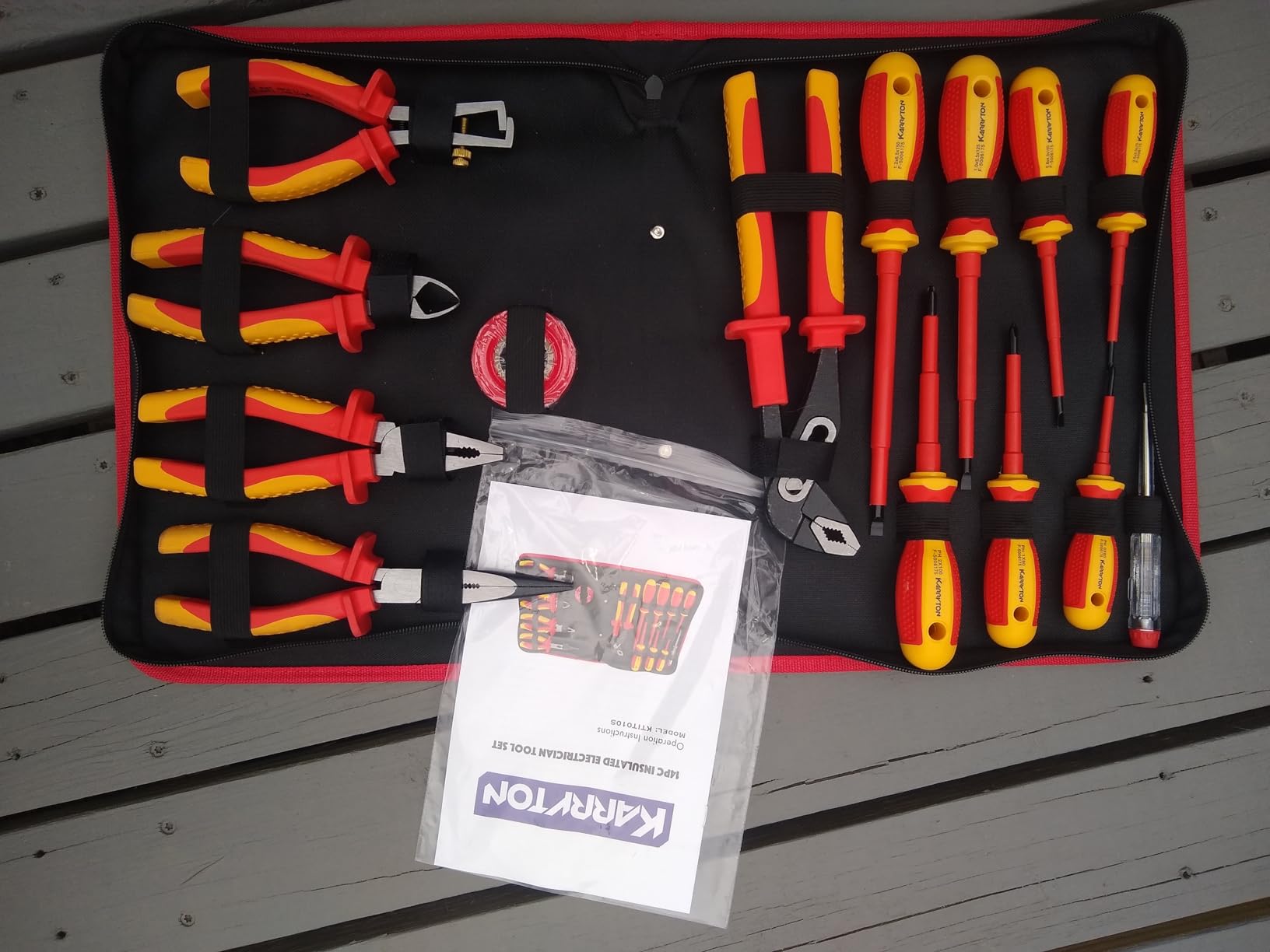14PCS 1000V Insulated Electrician Tool Set | VDE certified electrical tools kit with pliers, screwdrivers, voltage tester, ideal for home and industrial electrical repair customer photo 1
