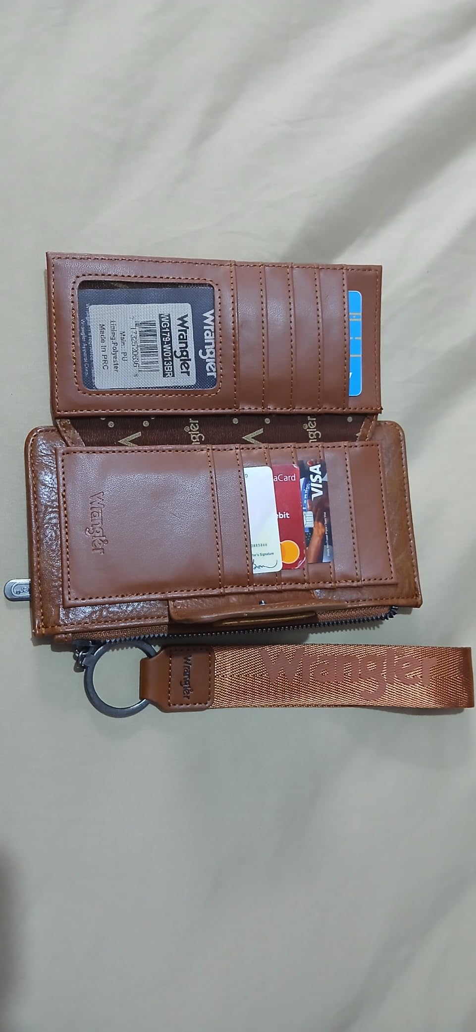 Montana West X Wrangler Brown Wristlet Wallet Minimalist Clutch Womens Wallet RFID Card Cases & Money Organizers with Coin Purse and Smooth Zipper customer photo 1