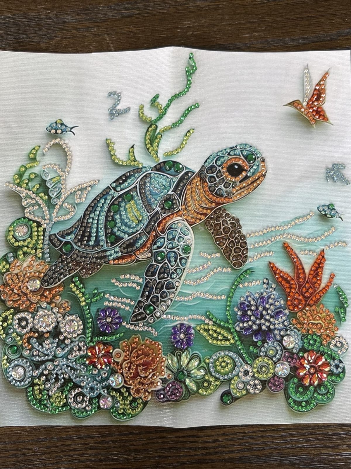 ZQEATRY Sea Turtle Animal Special Shape Diamond Art Kits for Adults, 5D Diamond Painting Kits for Beginner, DIY Diamond Crystal Rhinestones Painting Kits for Home Wall Decor Gift 11.8 X 11.8inch customer photo 2