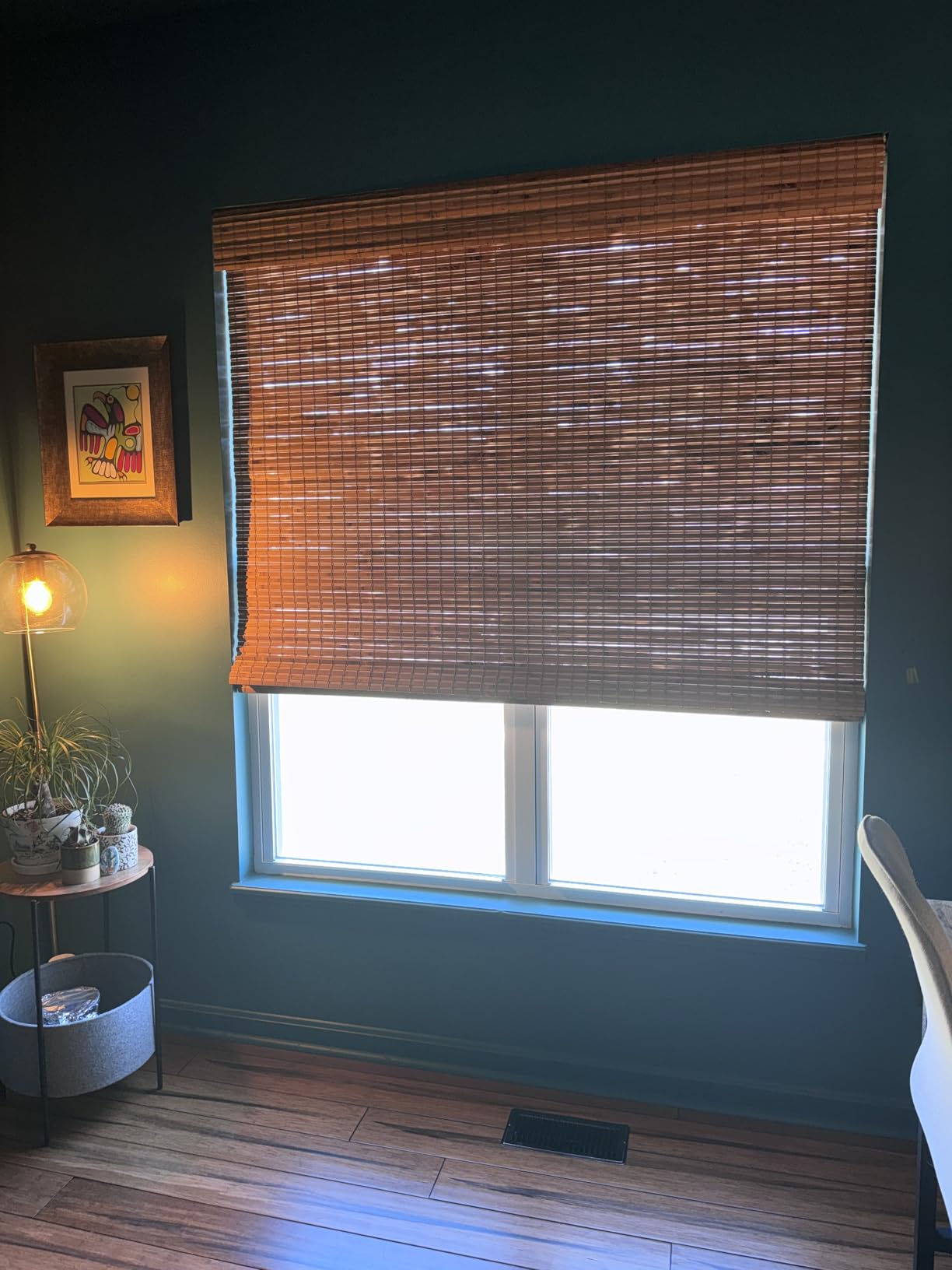 Cordless Woven Wood Roman Shades, Bamboo Shades Sizes 20 to 72 Wide and 24 to 72 High, Bamboo Mesh Natural customer photo 2