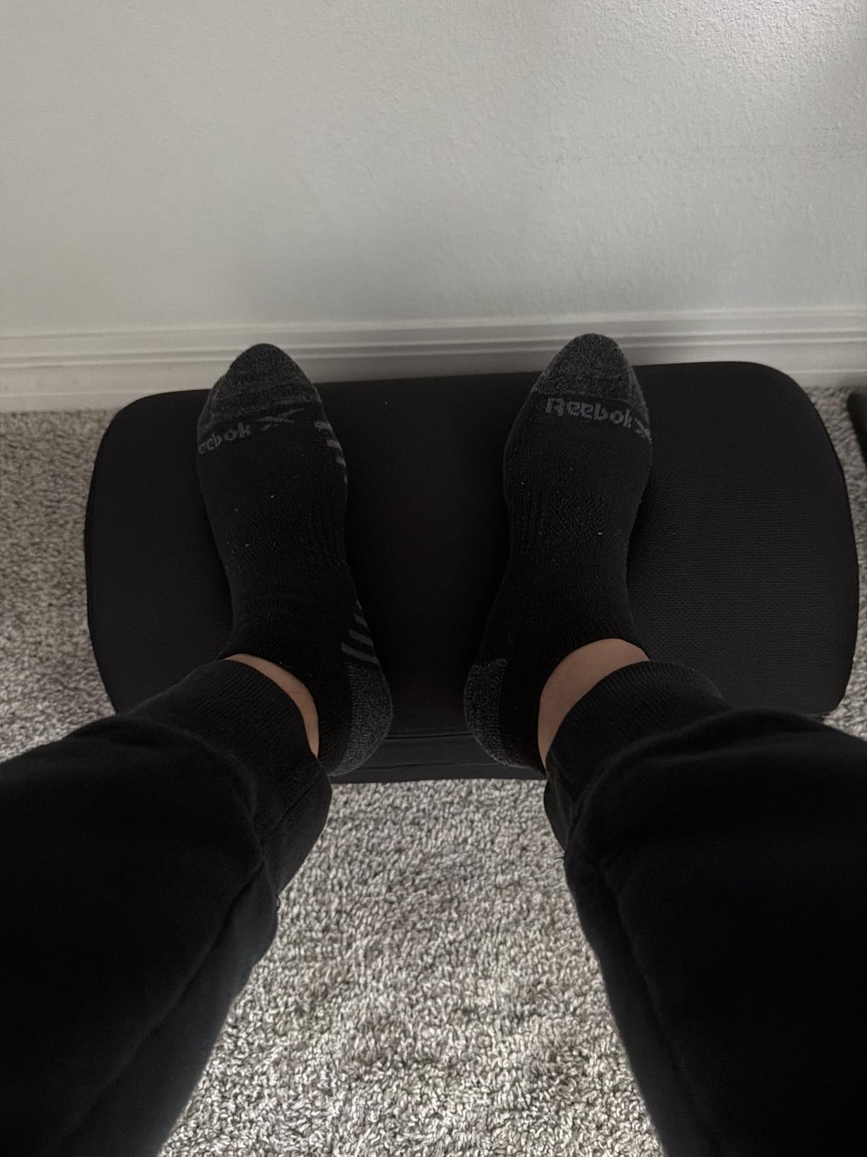 TranquilRelax Foot Rest Under Desk, 3-Height Adjustable Foot Stool, Black - Desk Foot Rest, Ergonomic Foot Support, Machine-Washable Cover customer photo 2