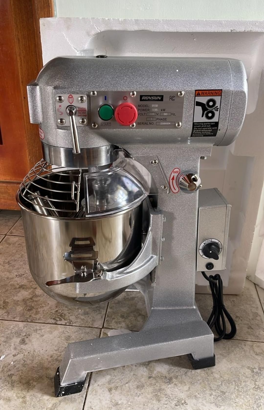 ROVSUN 20QT Commercial Food Mixer, 1100W Commercial mixer with 3 Adjustable Speed, Heavy Duty Electric Stand Food Mixer with Stainless Steel Bowl for Bakery Pizzeria customer photo 1