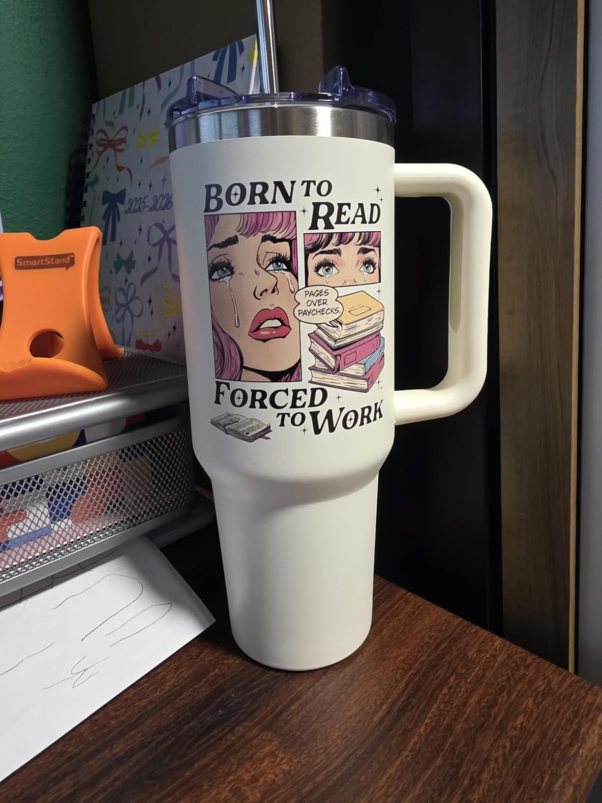 Funny Book Lovers Gifts for Women 40oz Tumbler with Handle and Straw Lid | Christmas Bookish Gifts, Reading Gift for Reader, Librarian, Nerd, Bookworm Cup Water Bottle, Book Themed Present customer photo 2