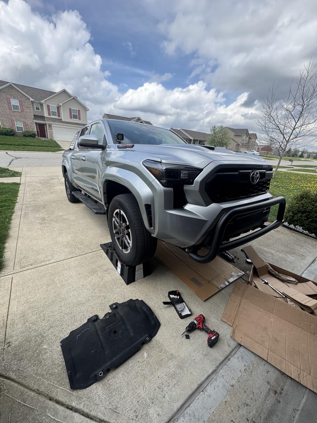 Rough Country Skid Plate Kit for 2024-2026 Toyota Tacoma 2WD/4WD (Non-Hybrid) - 11-Gauge Steel Underbody Armor + Differential Skid, Gloss Black customer photo 1