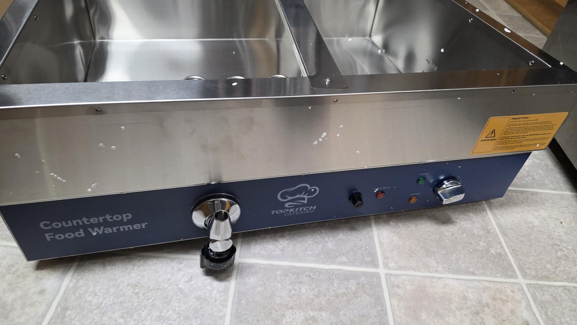 TOPKITCH ETL Listed 6 Pan Commercial Food Warmer, Electric Bain Marie Countertop Stainless Steel Buffet Steam Table for Catering and Restaurants(6×1/3 GN Pan,120V/1700W) customer photo 2