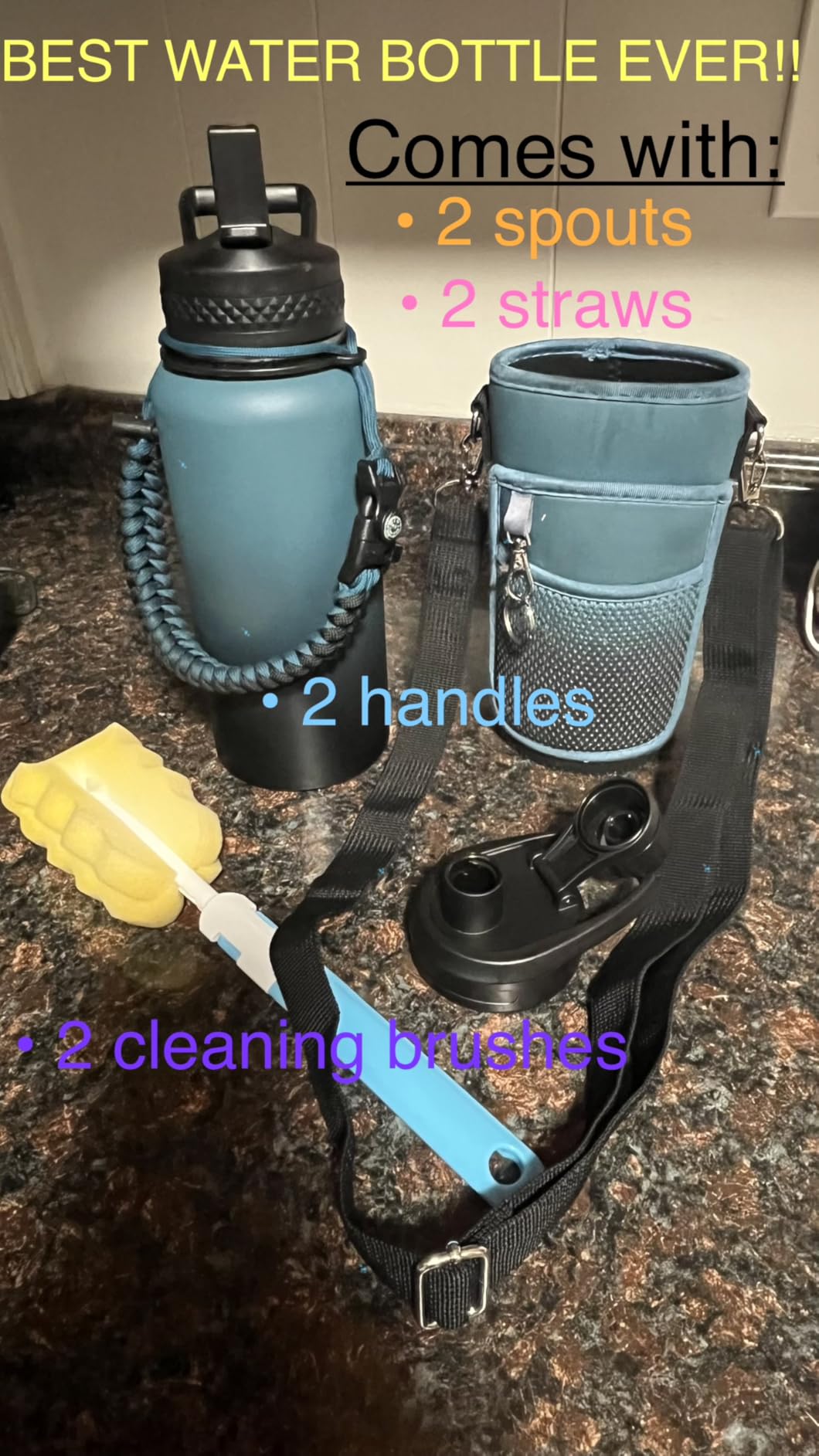 DYSANKY Insulated Water Bottle 64 oz Stainless Steel Vacuum Half Gallon customer photo 1