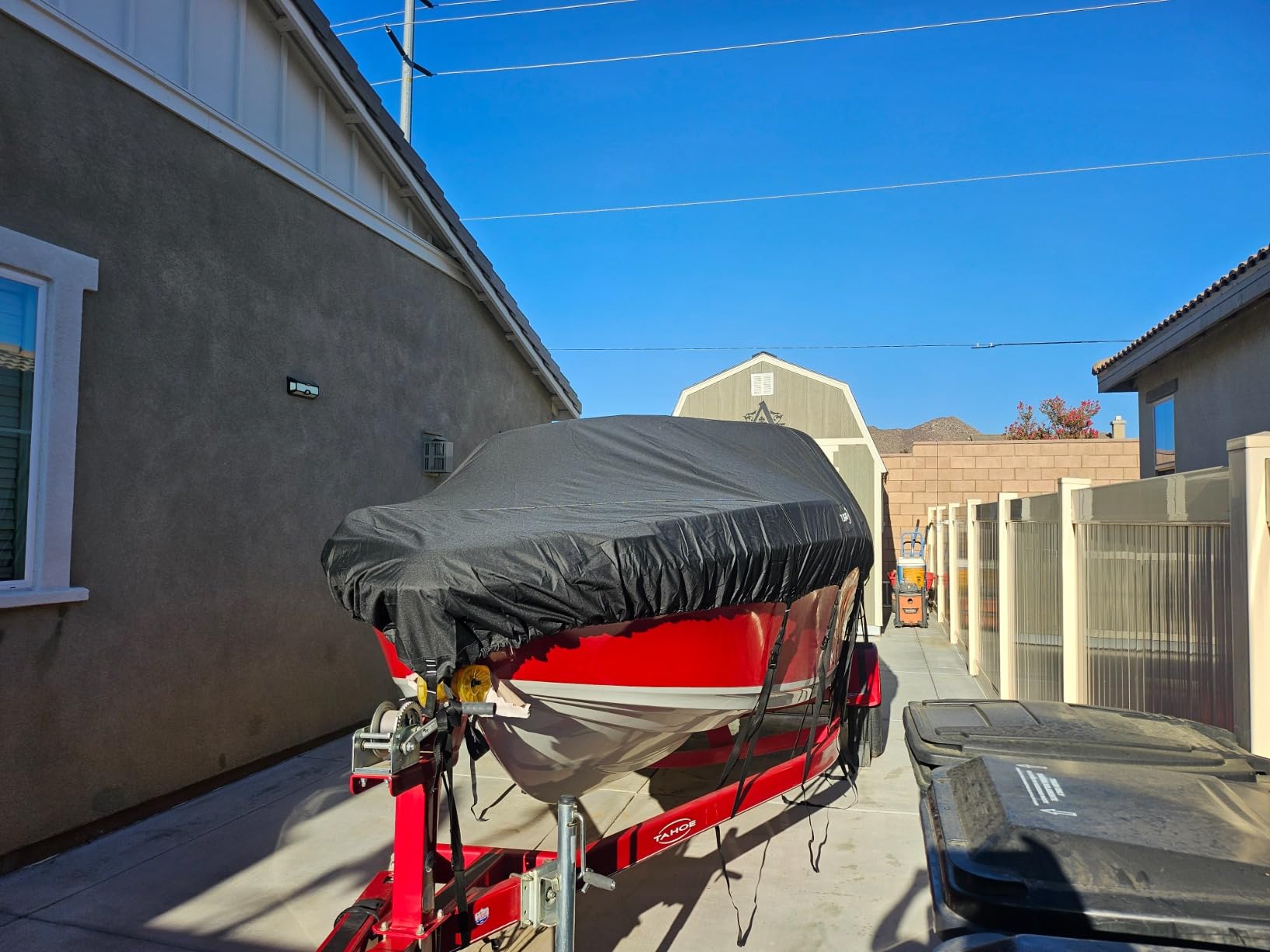 5-Ply 1600D+1200D Pontoon Boat Cover 21'-24' - Fully Waterproof & Ultra-Durable Tear-Resistant for Trailerable & Mooring, with Large Storage Bag & Reinforced Windproof Straps customer photo 1