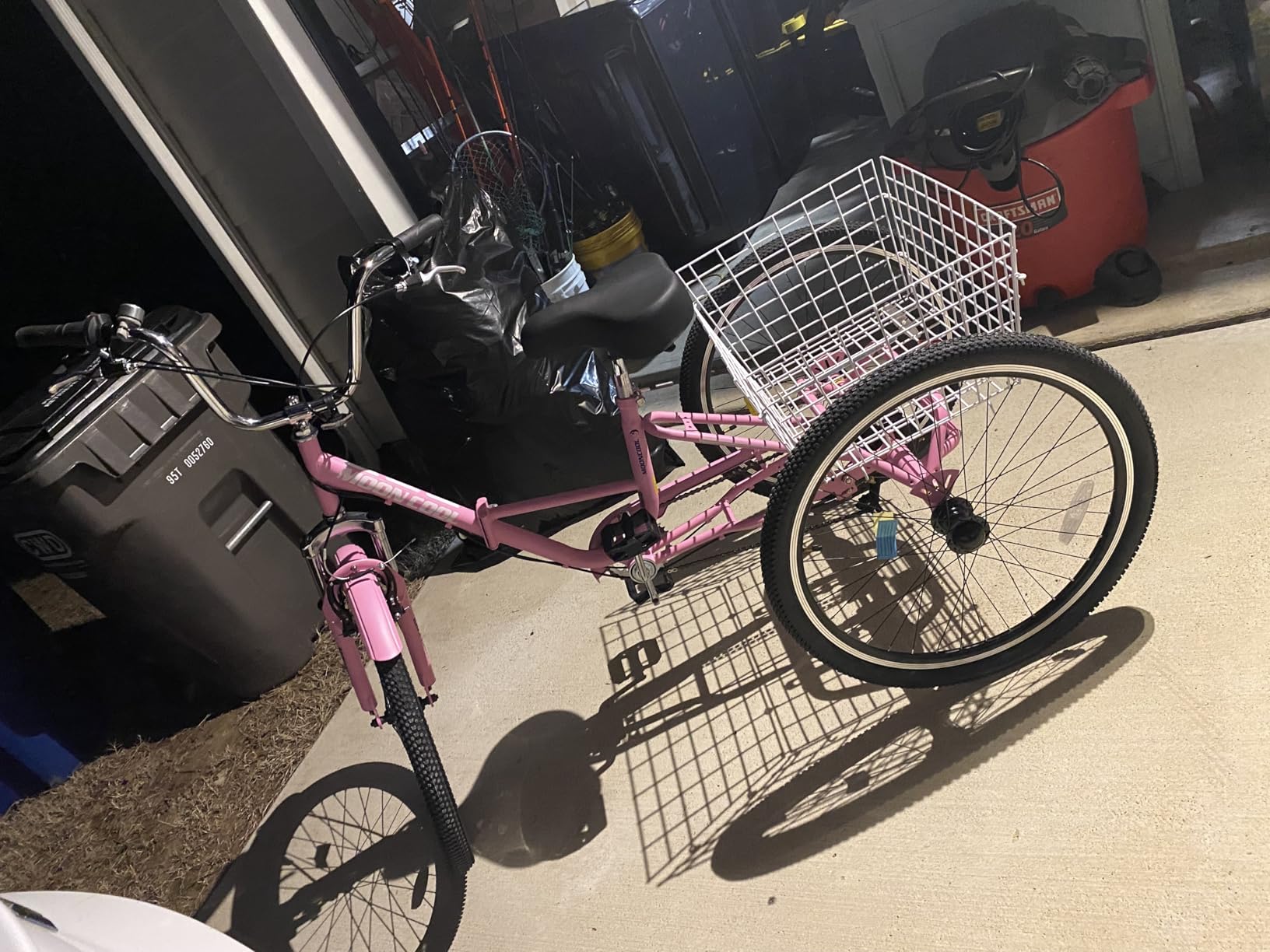 MOPHOTO Adult Folding Tricycle, Foldable 3 Wheel Bike Seniors, 20/24/26 in | 7-Speed, Low Step-Through, Large Cargo Basket, Adjustable Seat with Backrest, Front Suspension, 350lbs Capacity, Easy Setup customer photo 2