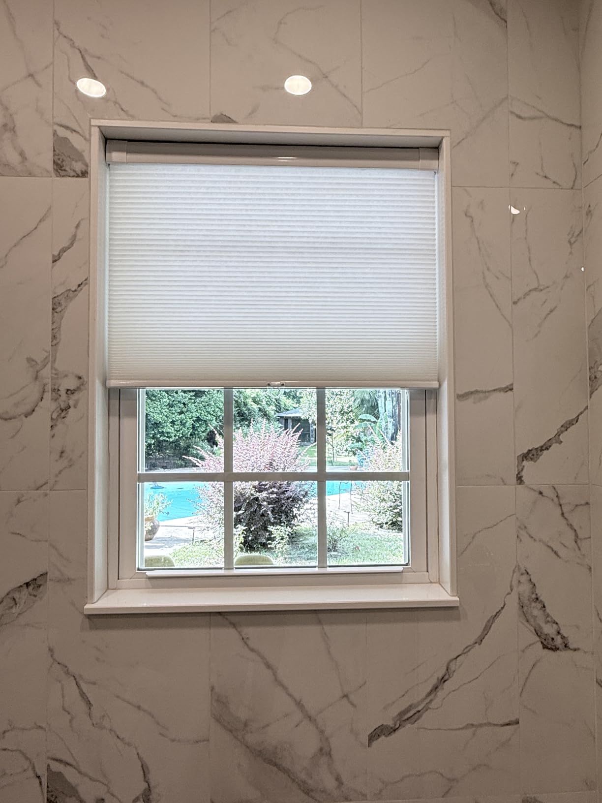 LazBlinds Custom Size No Drill Cordless Cellular Shades, White | Soft Light Filtering Fabric Protects Privacy, With Thermal Insulation & Noise Reduction, Safe Cordless Design for Kids & Pets customer photo 1