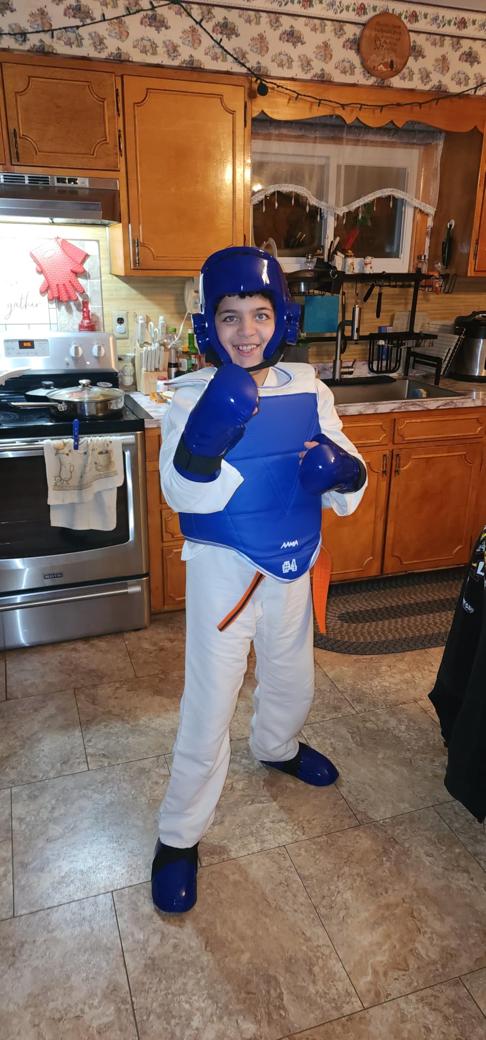 AAMA Custom Foam Sparring Gear Set - Foam Headgear, Olympic Style Chest Guard, Foam Punch and Kick customer photo 1