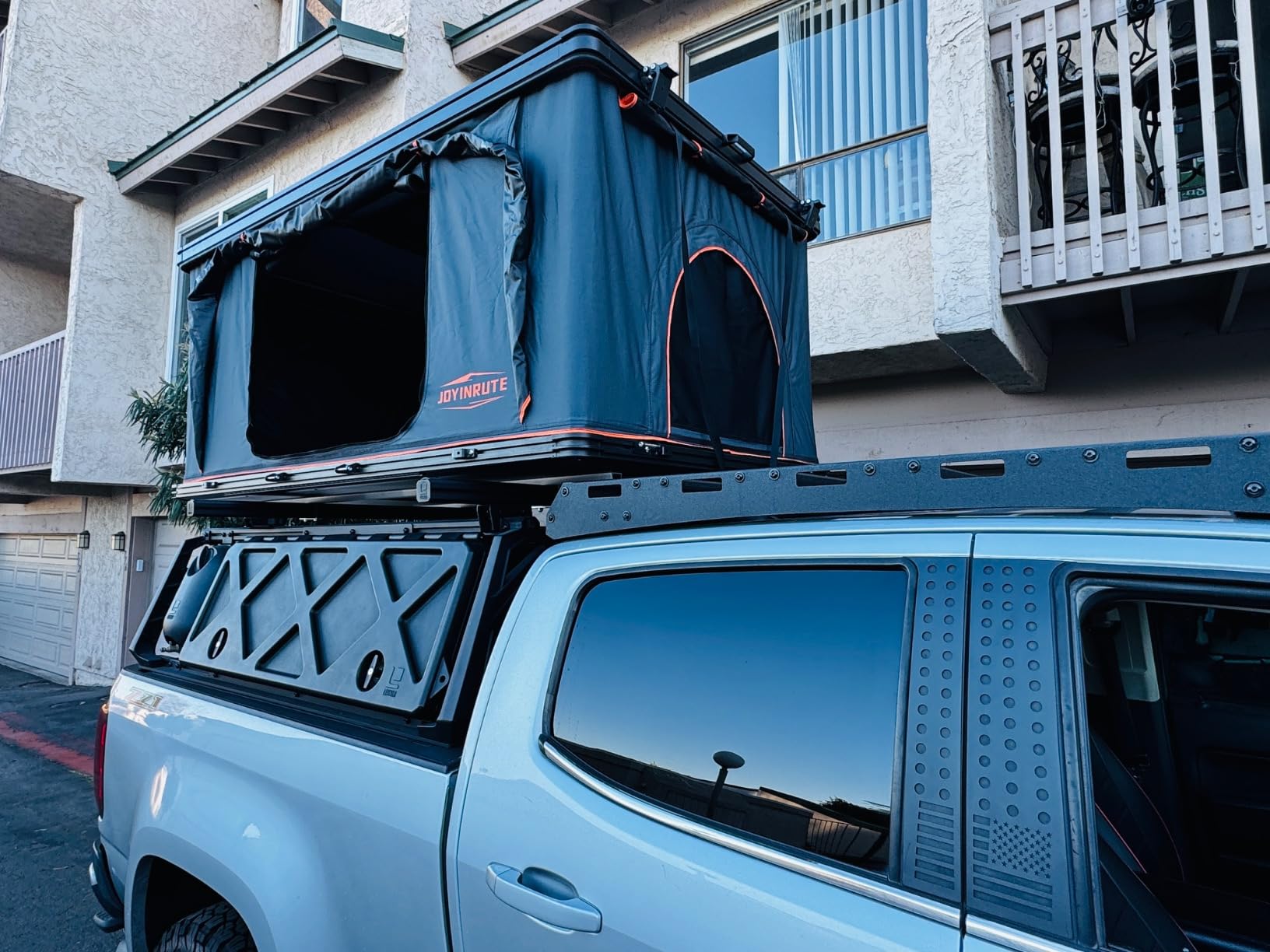 Rooftop Tent Hard Shell with Winter Insulation for 4-Season Camping | Aluminum hardshell, 2-layer mat, LED light strip, 2 Person Car Roof top tent, Suitable for Jeep Truck SUV Trailer customer photo 1