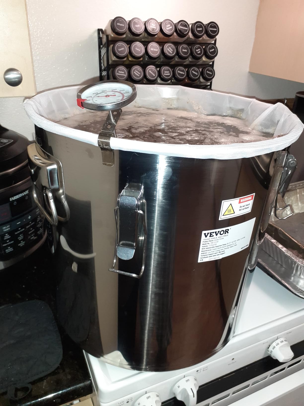 VEVOR Alcohol Still 13 GAL 50 L Alcohol Distiller Kit with Thumper Keg | For DIY Brewing, Stainless Steel Home Distillery with Copper Tube, Build-in Thermometer, Water Pump, One-way Exhaust Valve customer photo 2