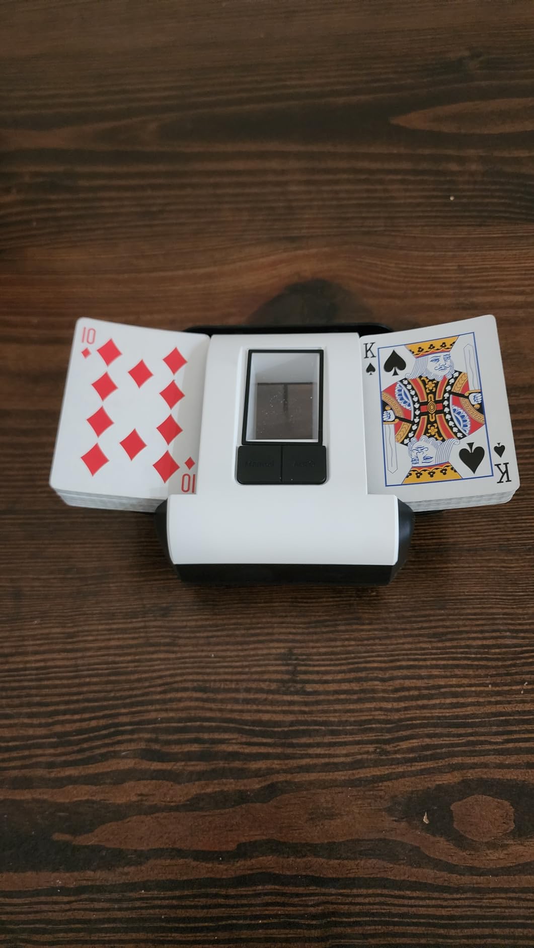 ADZERD Automatic Card Shuffler for Seniors, Rechargeable One Press, Quiet Electric Shuffle Machine for Family Games and Poker Night, White customer photo 2