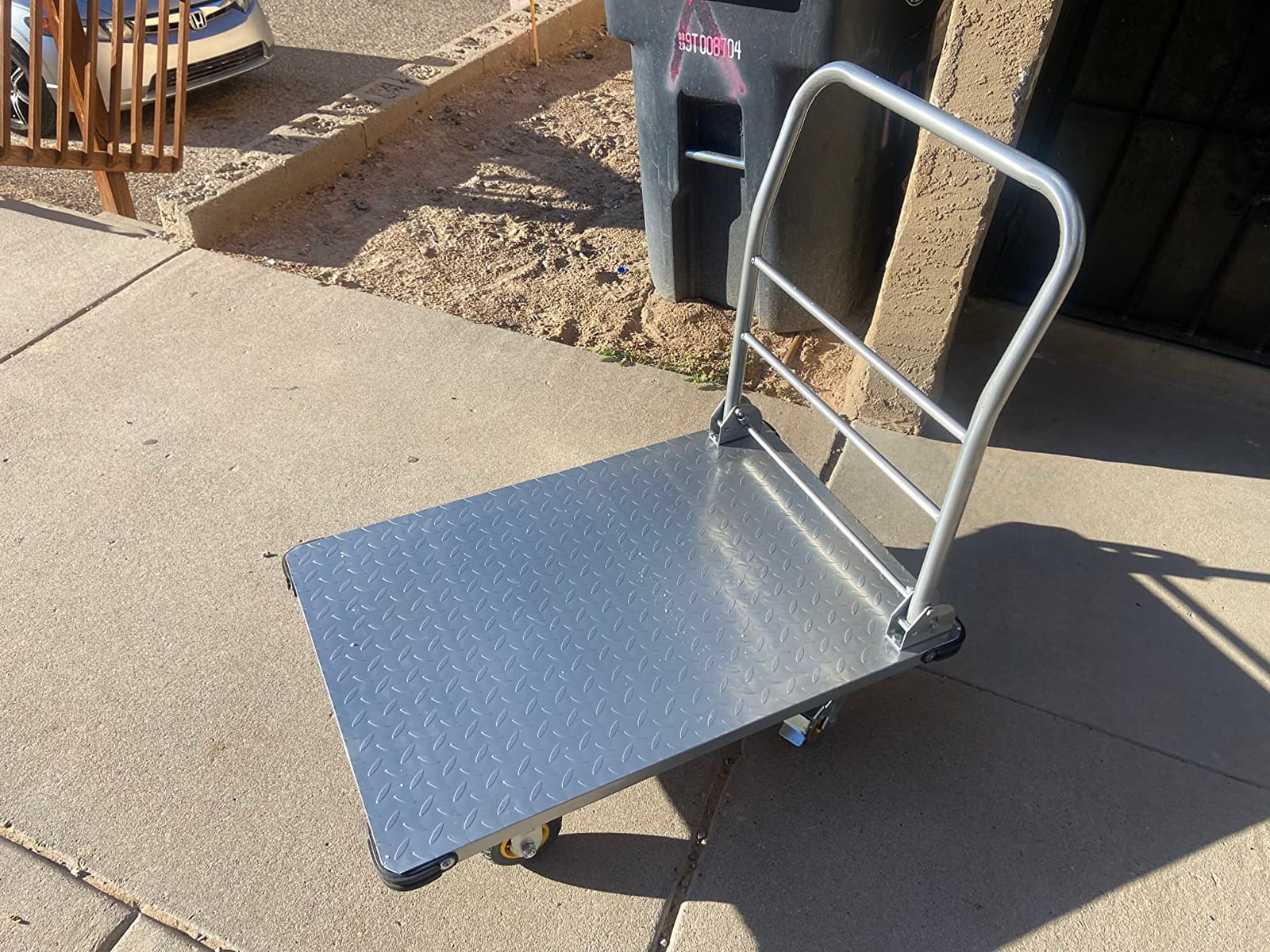 Lomive Heavy Duty Platform Truck Flat Moving Cart Hand Trucks, 2600Lbs Steel Push Cart Dolly, 48 x 24in Large Flatbed with 6'' 360 Degree Swivel Wheels for Easy Storage customer photo 2