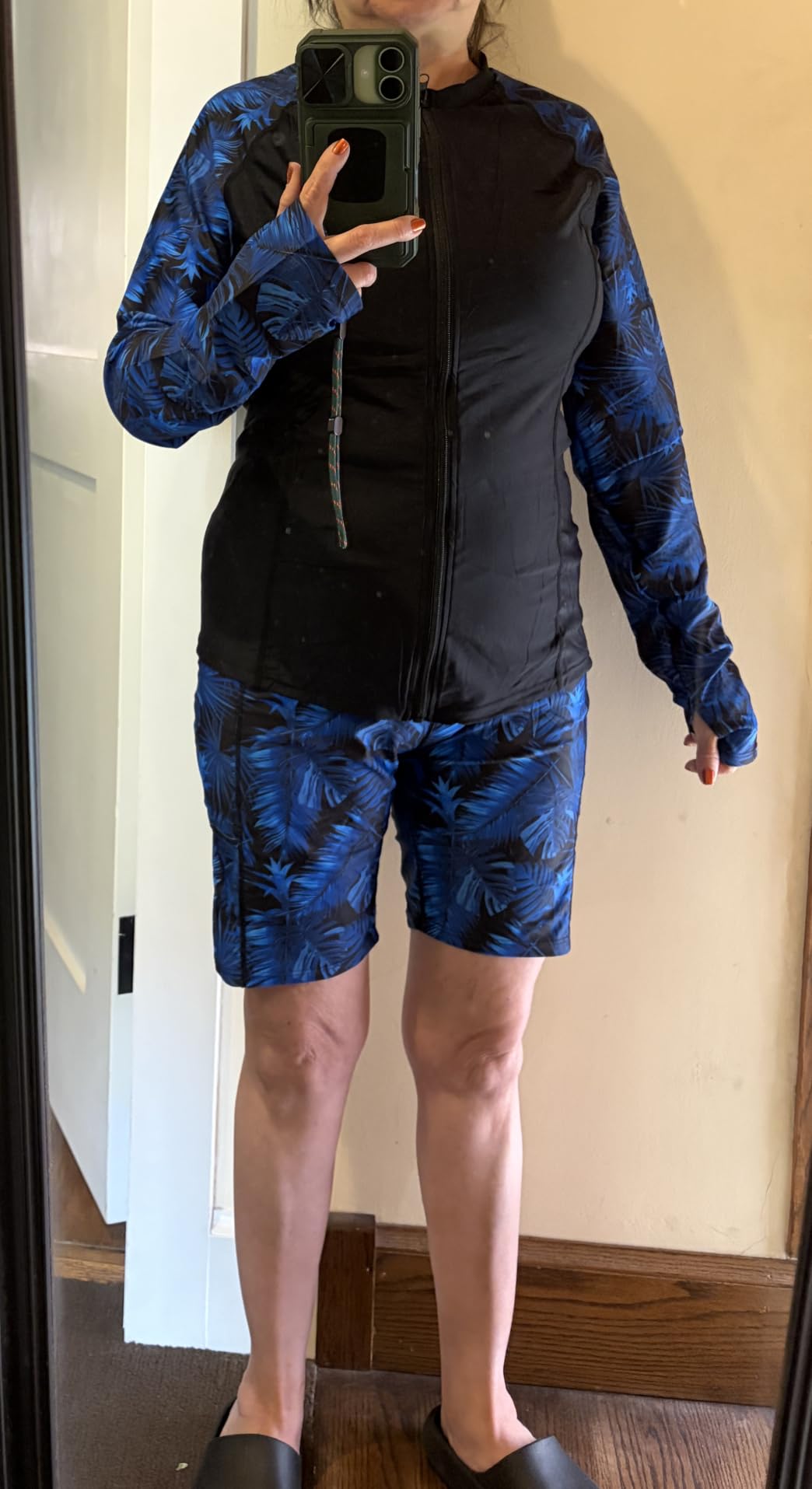 Womens Rash Guard Long Sleeve Swim Shirts Swimsuit 2026 Bathing Suit with Womens Swim Shorts & Two Pockets customer photo 1