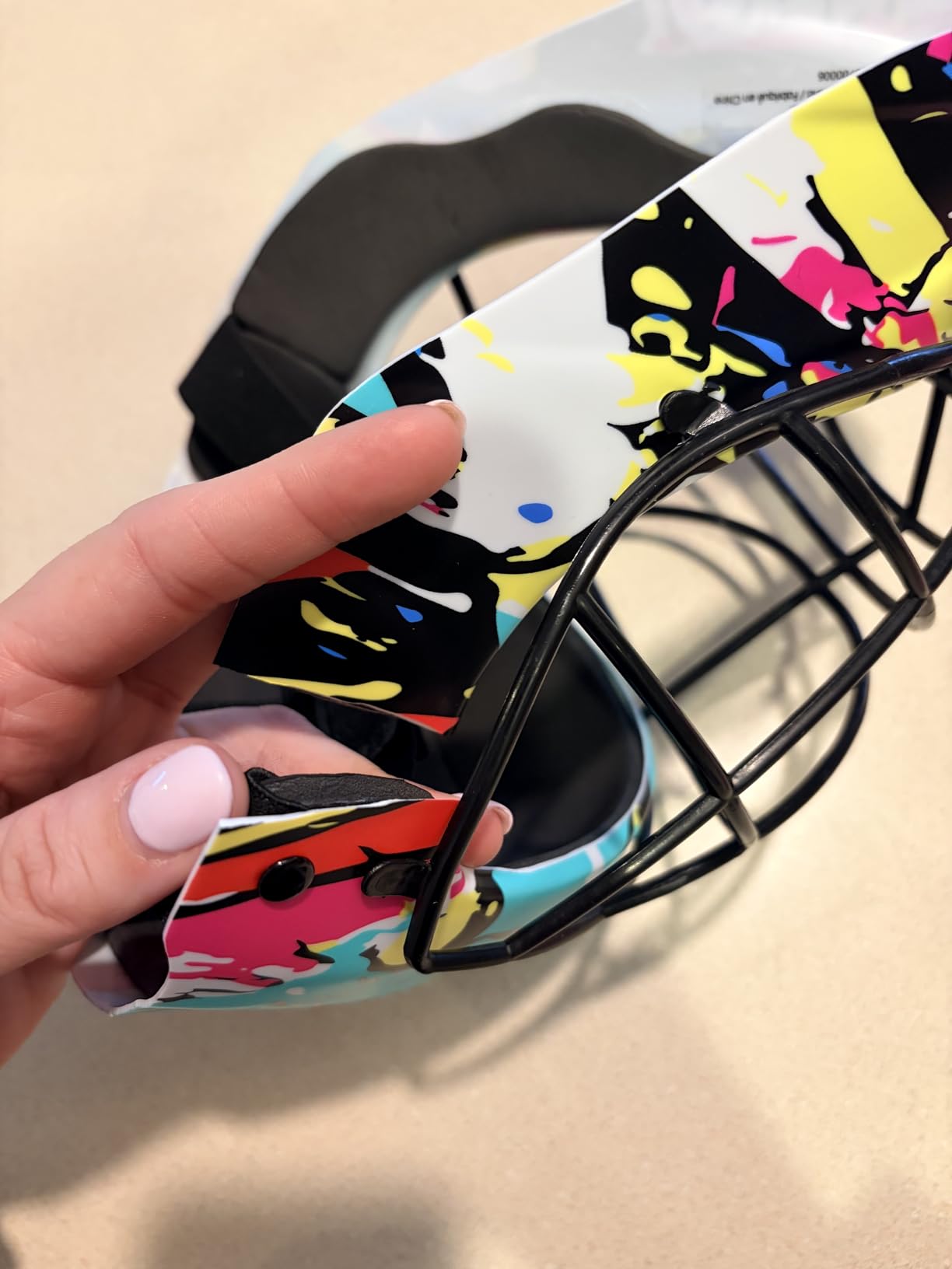 Franklin Sports NHL Youth Knee Hockey Goalie Pads + Helmet Set - Graffiti customer photo 2