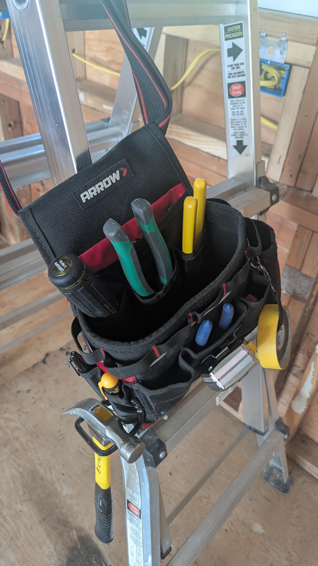 ARROW Tool Belt Heavy-Duty, Electrician Tool Pouch with 10 Pockets | 840D Oxford Fabric, Utility Belt with Hammer Holder, Adjustable Tool Belts for Men Women Electrician Carpenter, Construction customer photo 1