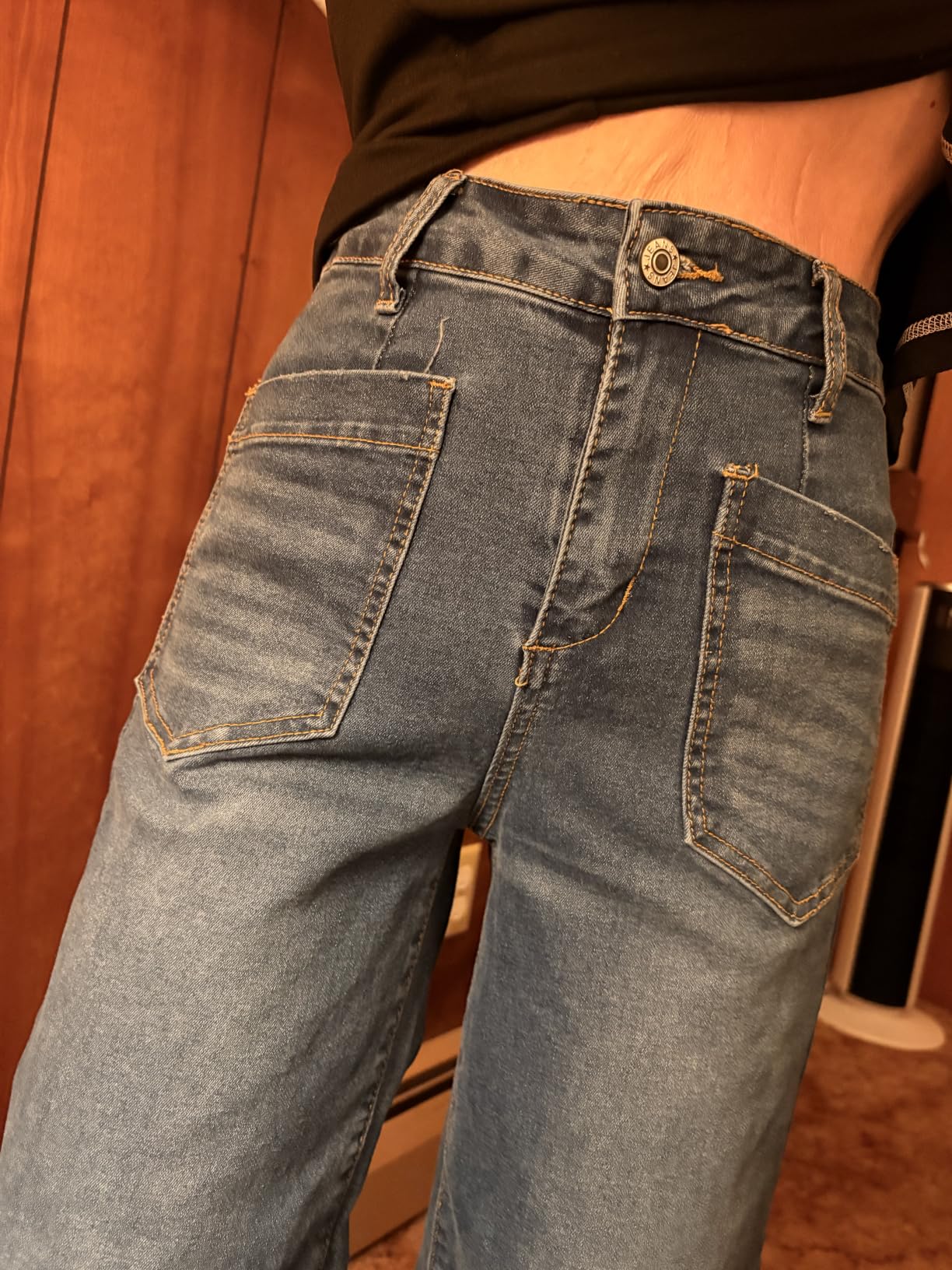 Sidefeel Wide Leg Jeans for Women High Waisted Stretchy Ankle Denim Pants customer photo 2