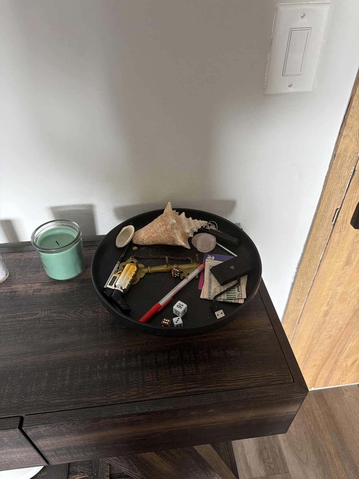 Granite Inspired Matte Black Fruit Bowl, Wide Shallow Textured Pedestal Bowl, 11 Inch Unique Centerpiece customer photo 1