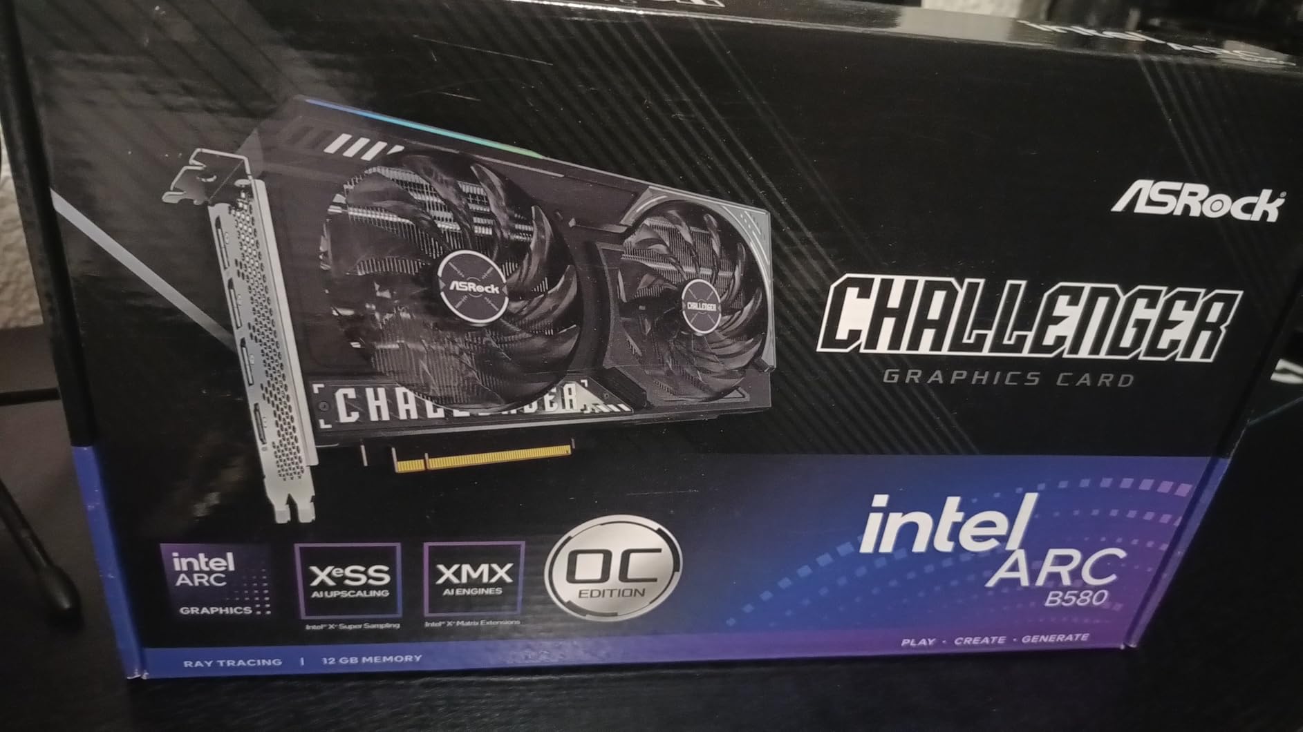 ASRock Intel Arc B580 Challenger 12GB OC Graphics Card, Xe2-HPG, 2740MHz GPU, 12GB GDDR6 192 Bits, PCIe 4.0, Dual Fans, 0dB Silent, DP 2.1, HDMI 2.1a customer photo 2