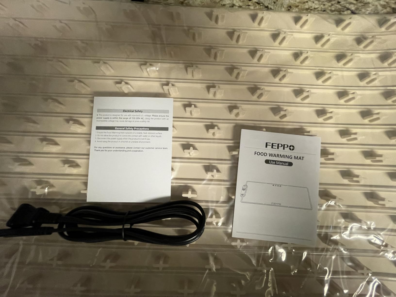 FEPPO Food Warming Mat, (XXL 35x16) Electric Warming Trays for Buffets Party, Fast Full-Surface Heating Mat for Food with 19 Level Adjustable Temperature and 6 Hours Timer, Roll Up Food Warmer customer photo 1