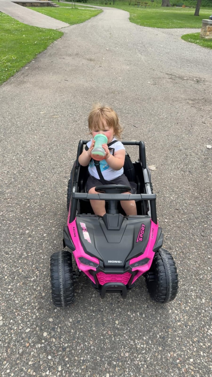 12V Electric Car for Kids, Ride on Toys with Remote Control, Toddlers UTV | LED Headlights, Bluetooth, Music, Electric Vehicles with Spring Suspension for Boys & Girls 3+ Years Old, Blue customer photo 1