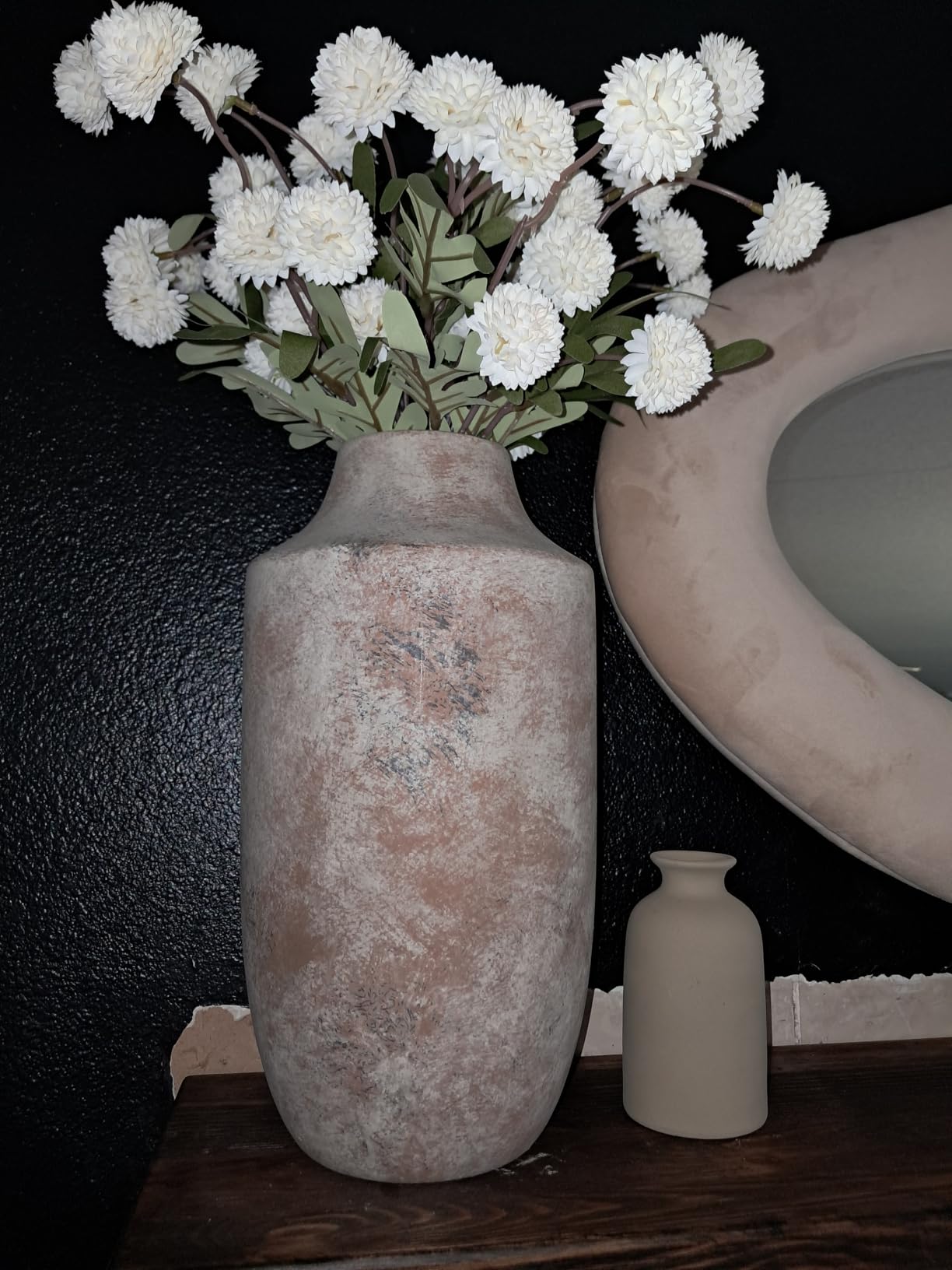 Mitt&Ditt Ceramic Flower Vase with Handles, 11 inch Tall Vase for Centerpieces, Large Decorative Terracotta Vases, Farmhouse Rustic Vases for Home Decor, Living Room, Table, Neutral customer photo 2