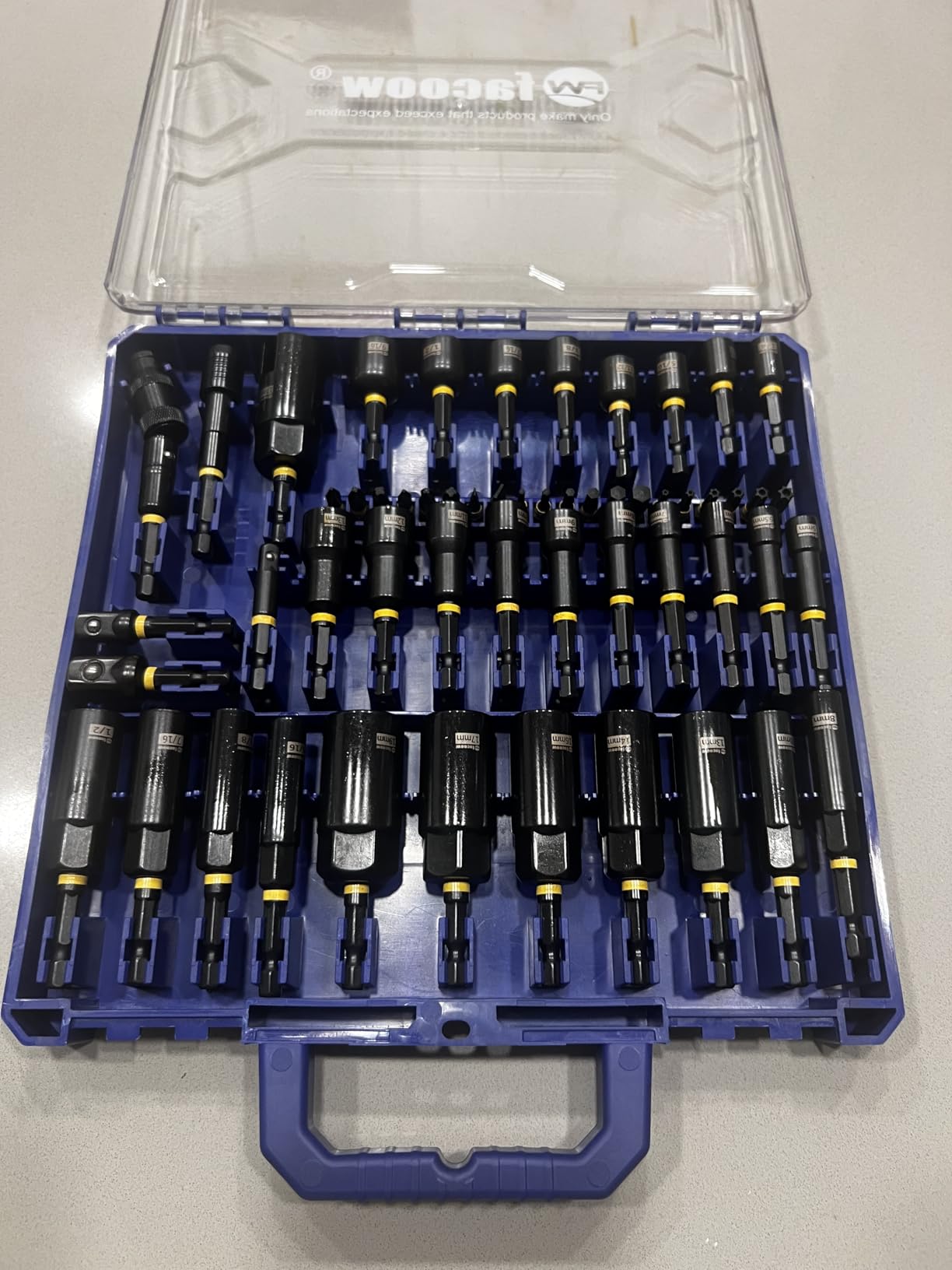 Facoow 55PCS Magnetic Nut Driver Set, SAE&Metric Impact Nut Driver Set, 1/4