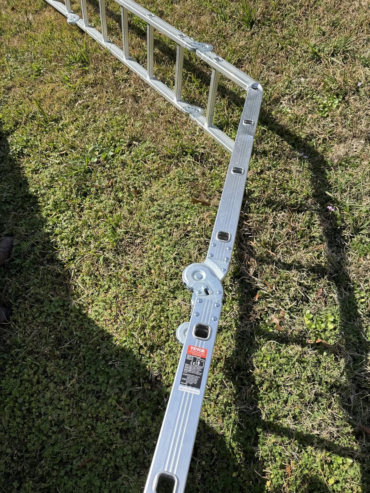 VEVOR Multi-Purpose Folding Ladder, 7-in-1 Tall Step Ladder, A Frame 3 Step Adjustable Telescoping Ladder, 12ft Reach Height Heavy Duty Extension Ladder, 330 lbs Capacity for Household Outdoor Work customer photo 2