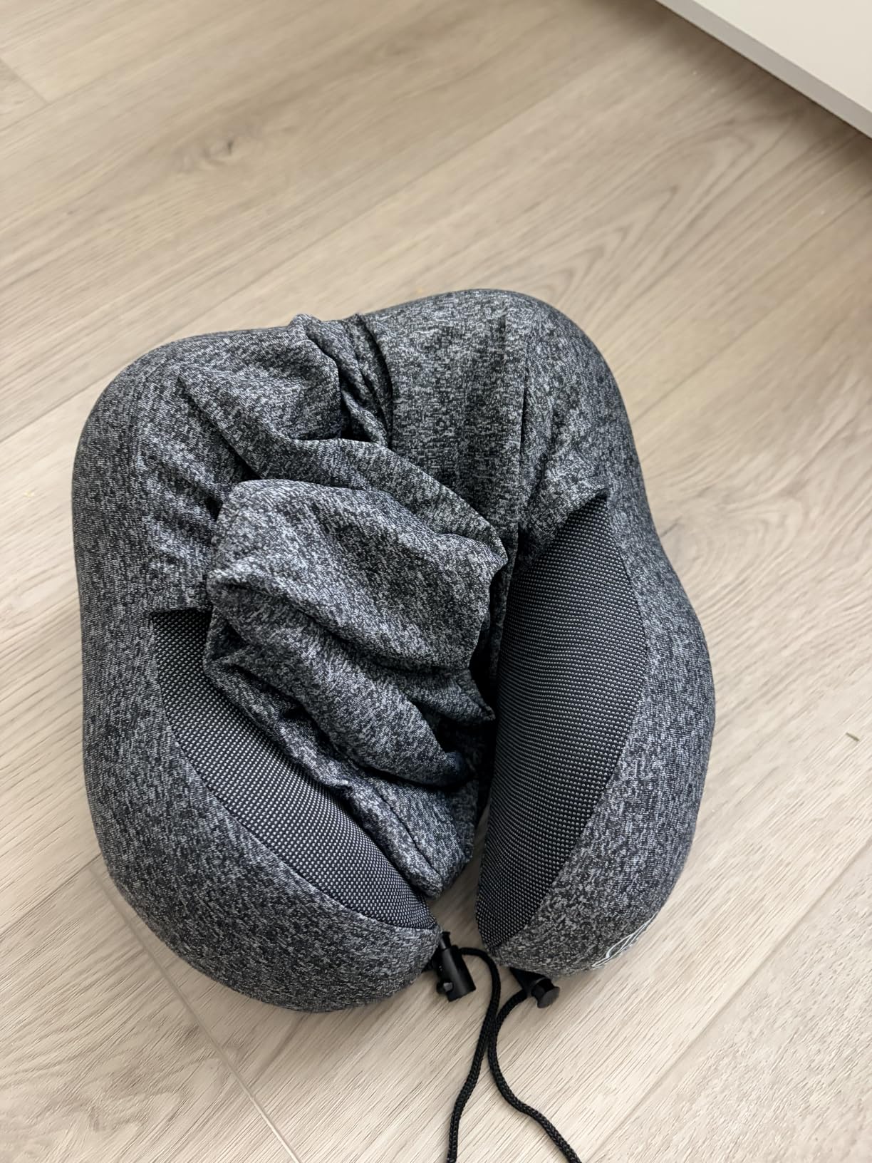 SkytraxComf Travel Neck Pillow with Hood for Privacy on Long Flights | Memory Foam | Airplane Sleep | Safety-Tested Materials | Extra Large Hood | Chin Support | Earplugs | Washable Cover customer photo 1