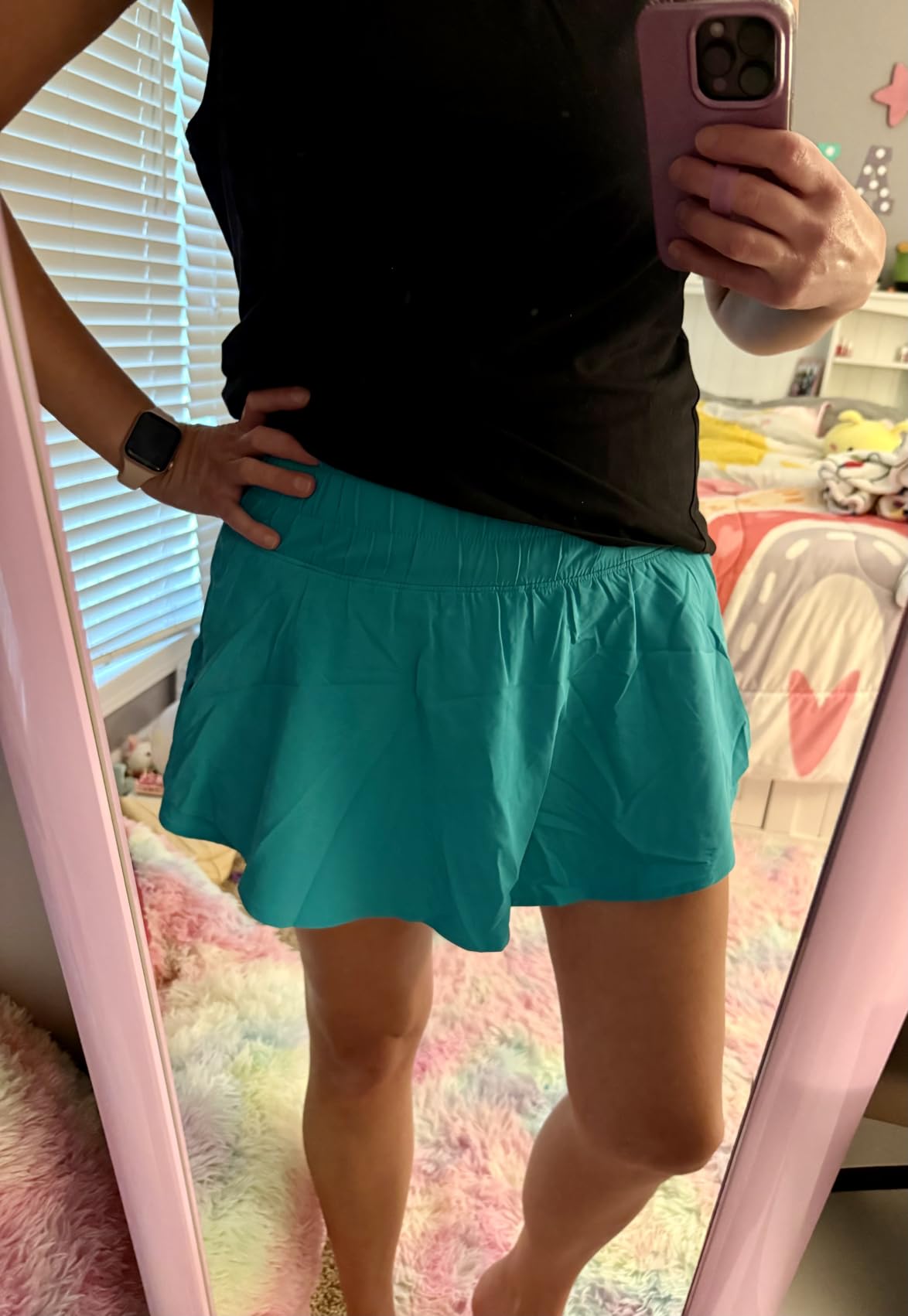 CRZ YOGA Ruffle Skirt Overlay Athletic Shorts | High Waisted, Quick Dry, Lightweight, Flowy, A Zip Pocket, for Women customer photo 1